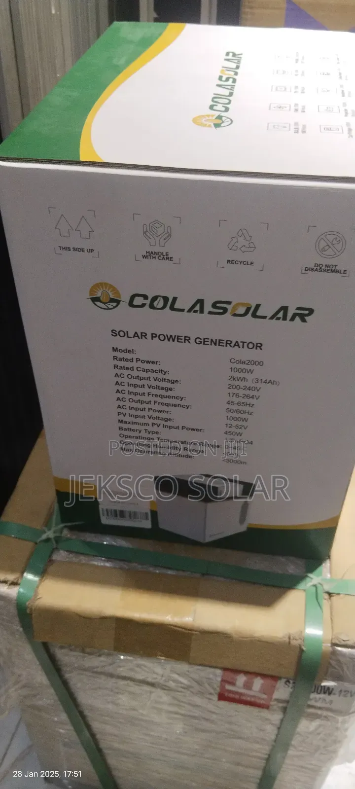 Colasolar 2kw Lithium Battery Solar Generator.
