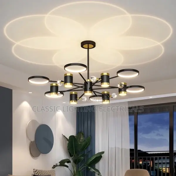 Nordic Black Starry Ceiling Chandelier Lighting