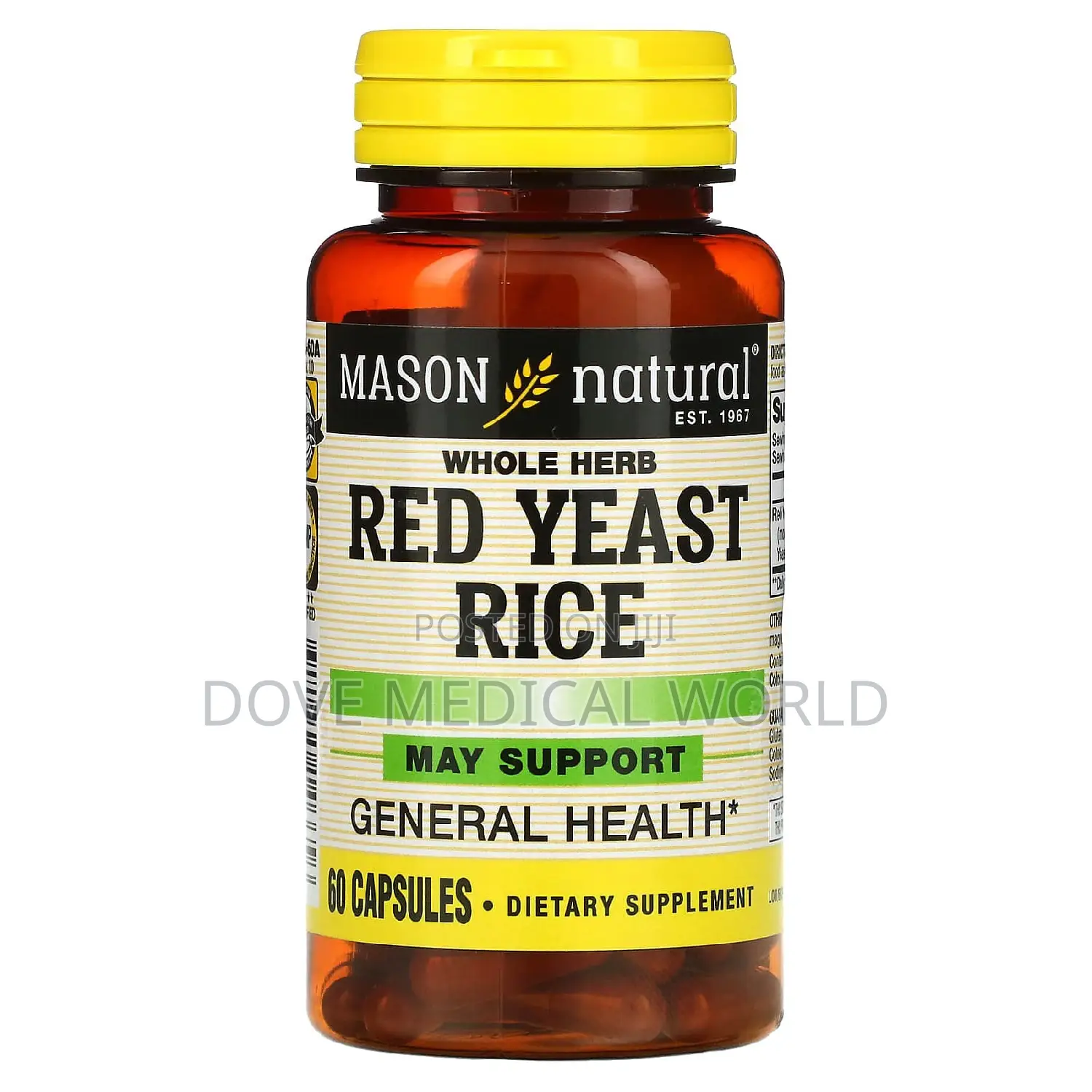 Red Yeast Rice 600mg by 60 Capsules