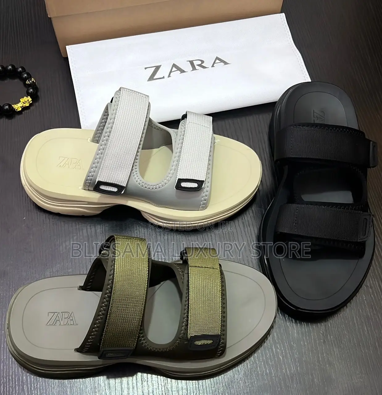Original Zara Double Strap Luxury Quality Slides
