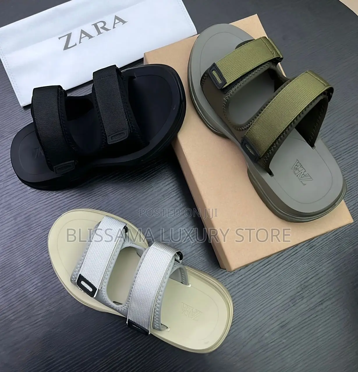 Original Zara Double Strap Luxury Quality Slides