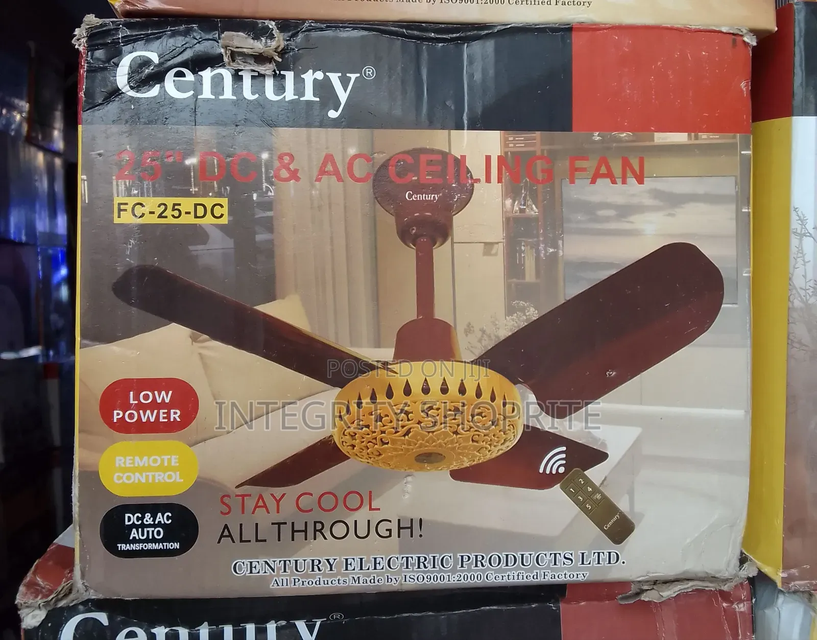 Century 25" DC AC Ceiling Fan Fc-25-Dc