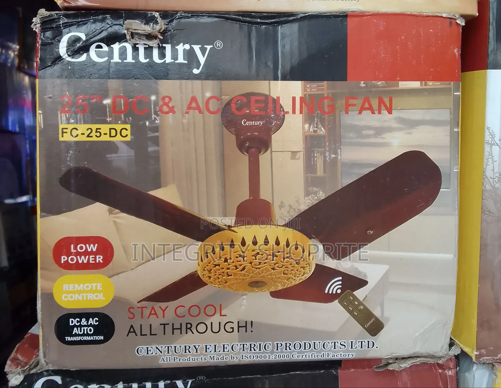 Century 25" DC AC Ceiling Fan Fc-25-Dc