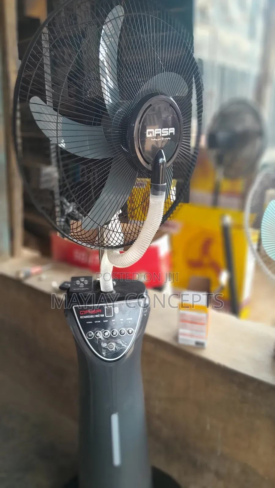 16" 3-in-1 Ac/Dc Qasa Mist Rechargeable Fan-Supports Solar