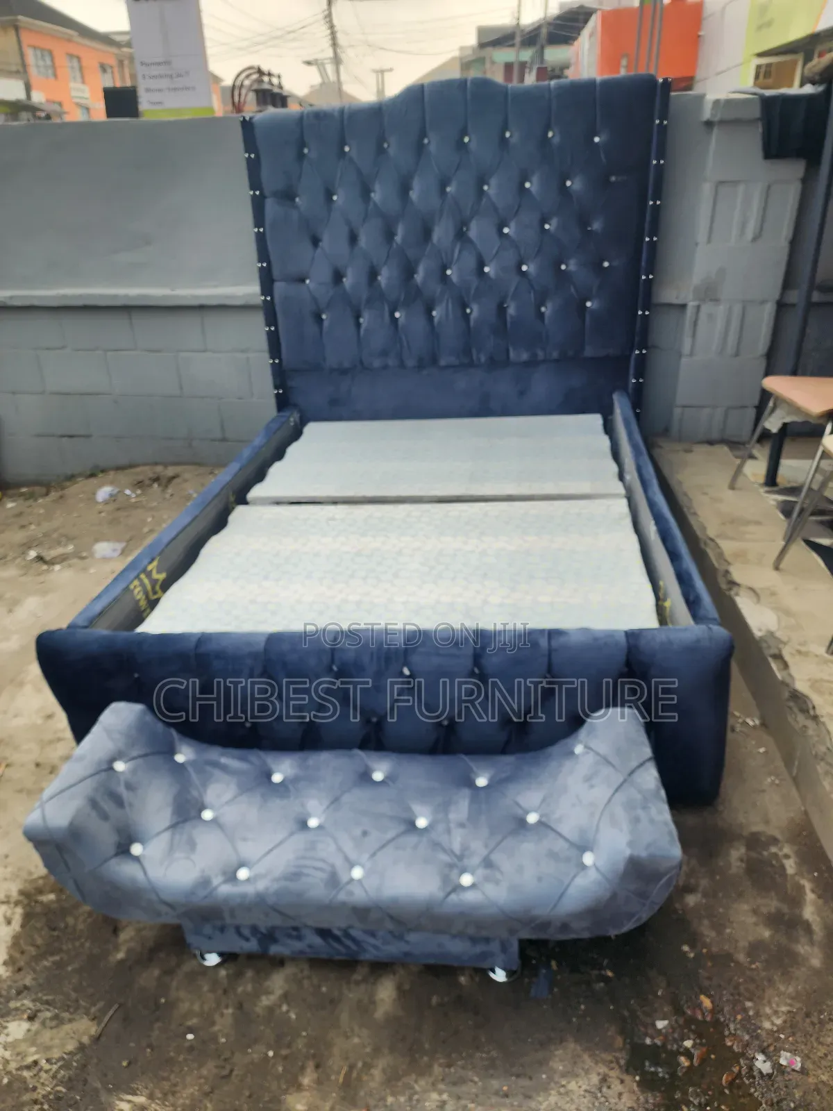 Ulphostery Padded Four and Half by 6 Bed Stand.