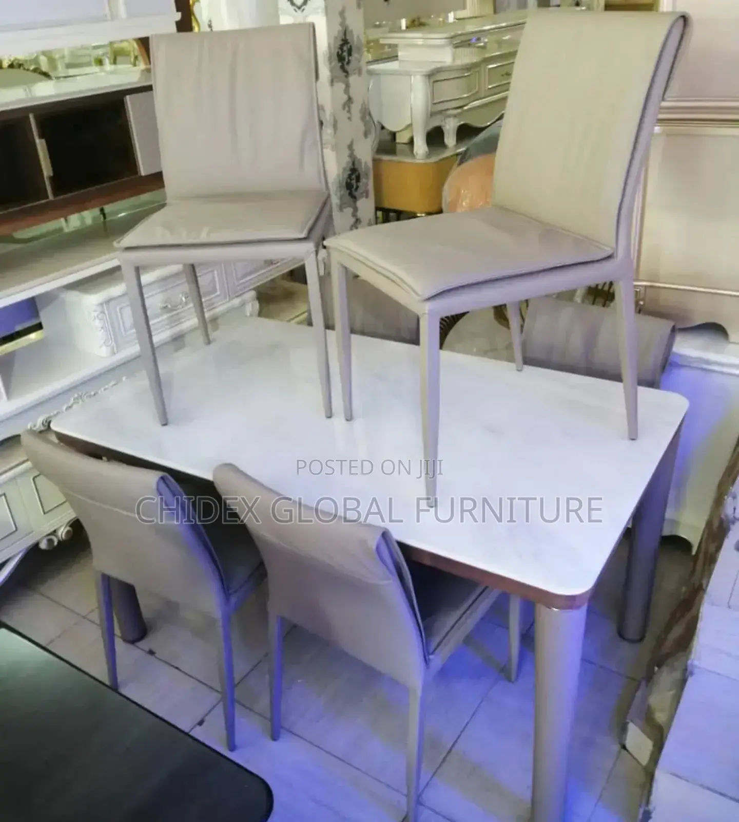 Contemporary Marble Dining With Chair