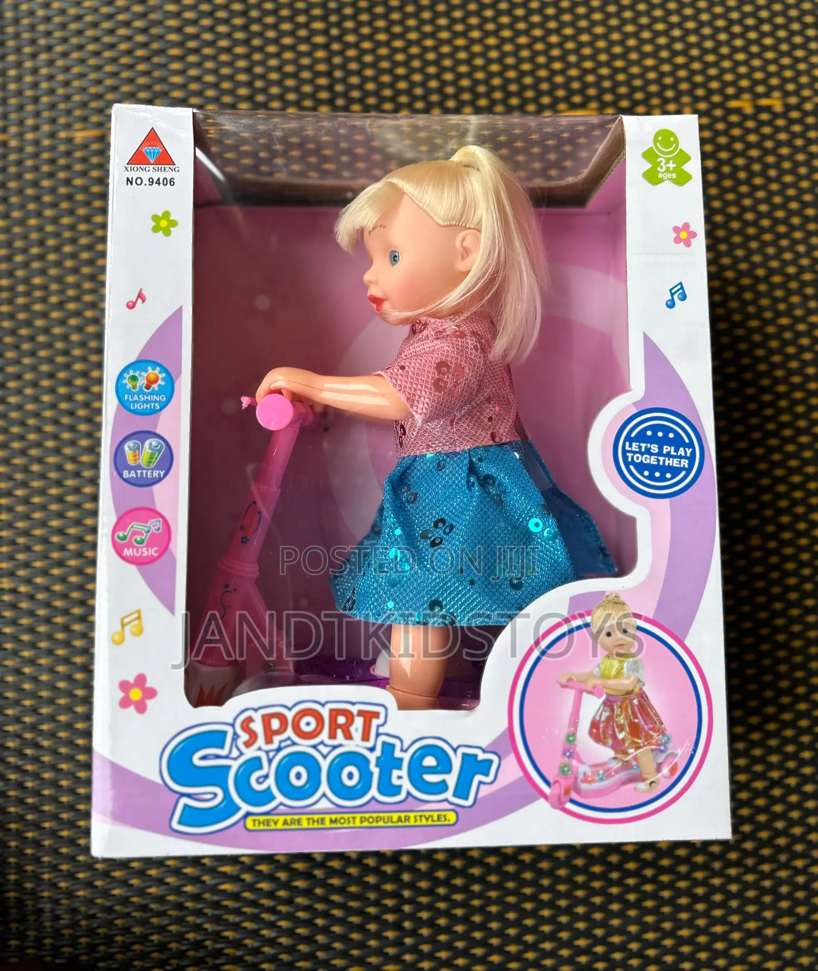 Girl Doll on a Scooter