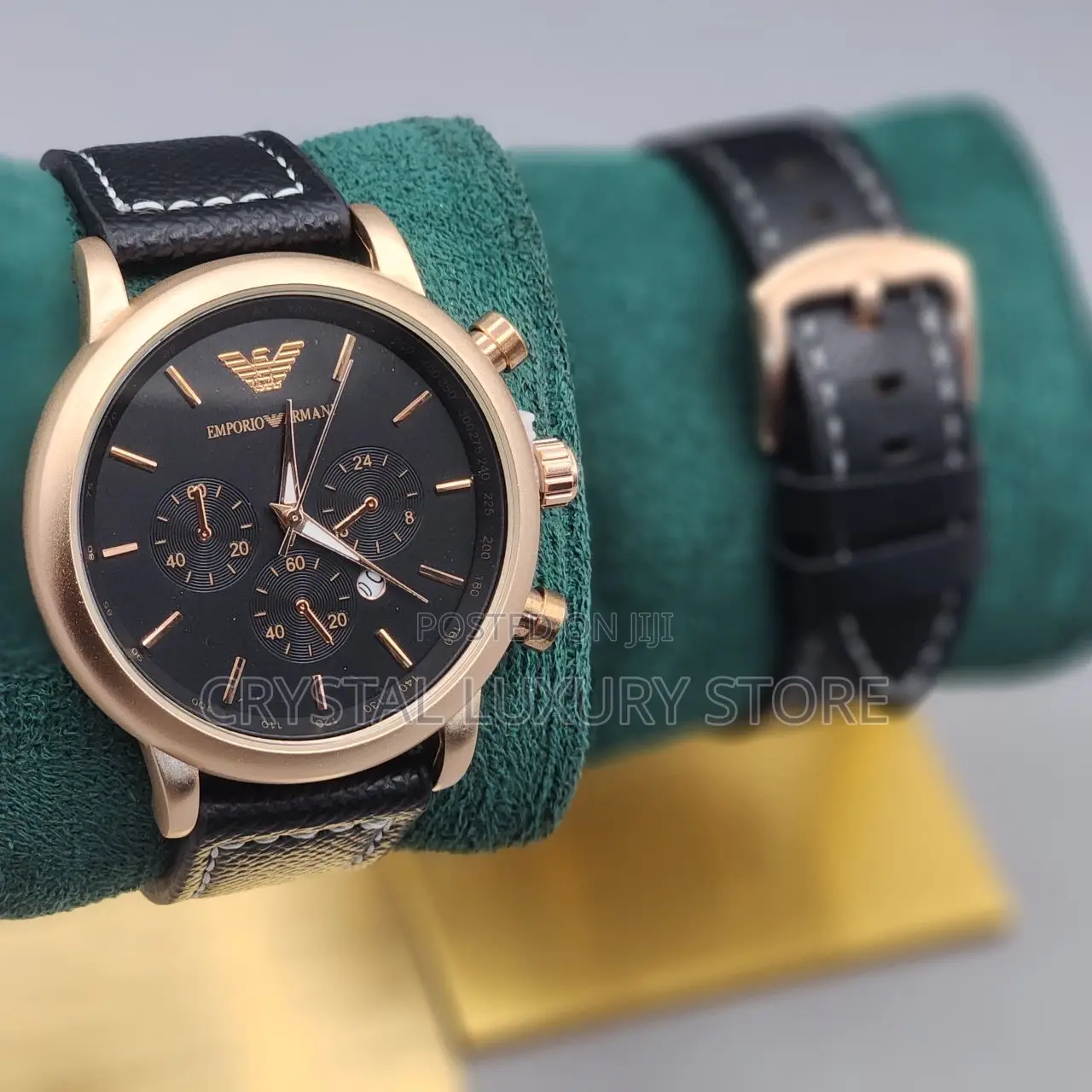 Armani Quality Men Genuine Leather Wristwatch