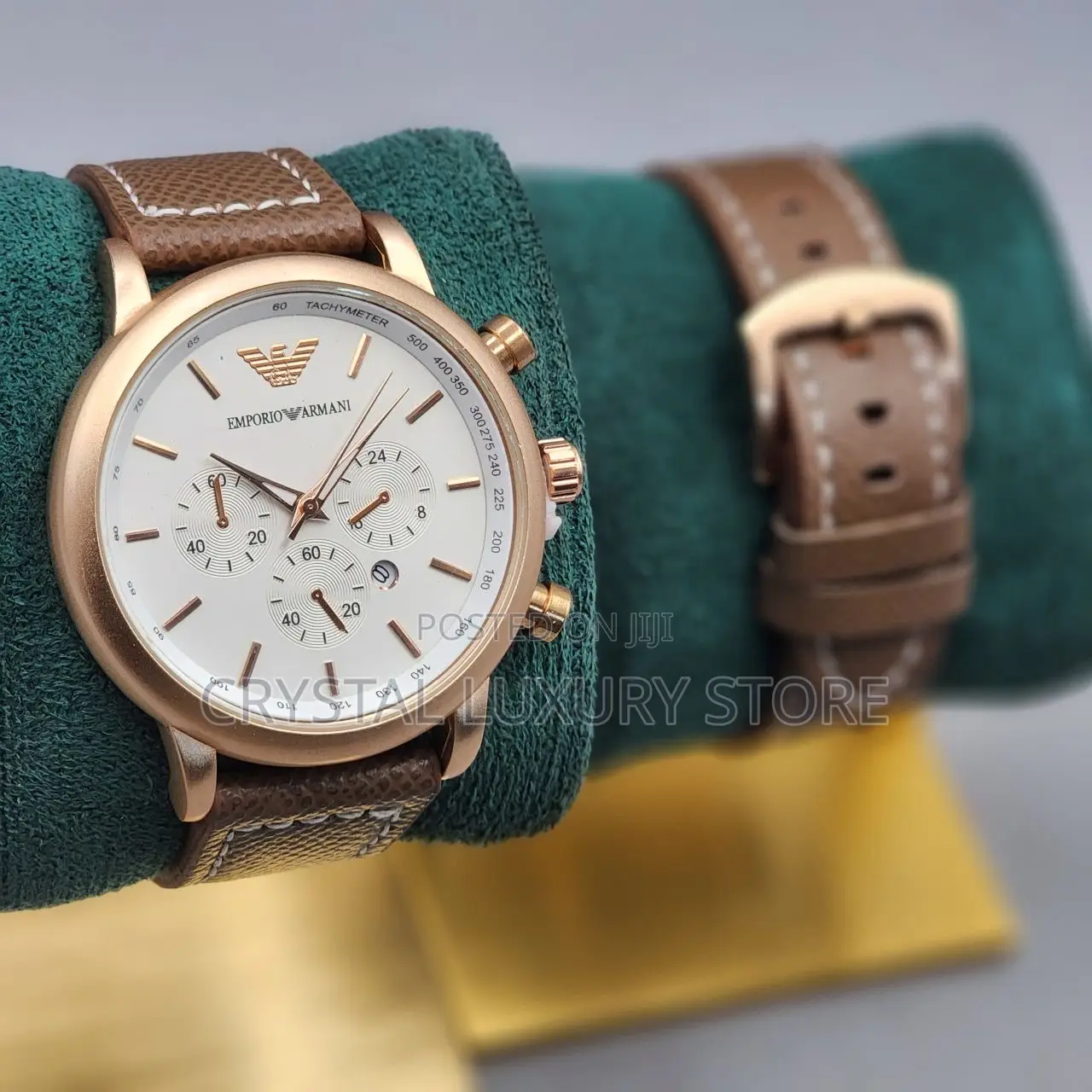 Armani Quality Men Genuine Leather Wristwatch