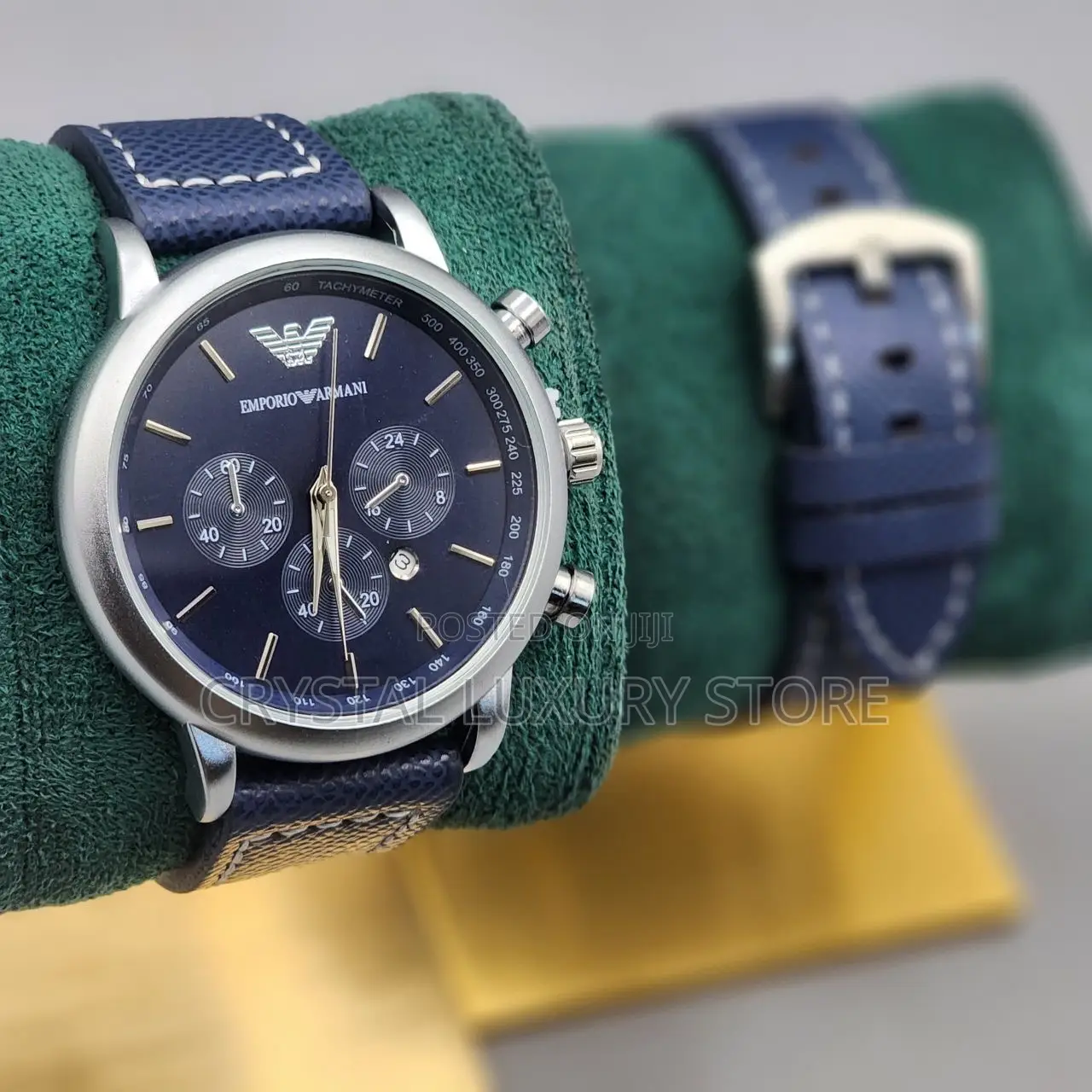 Armani Quality Men Genuine Leather Wristwatch
