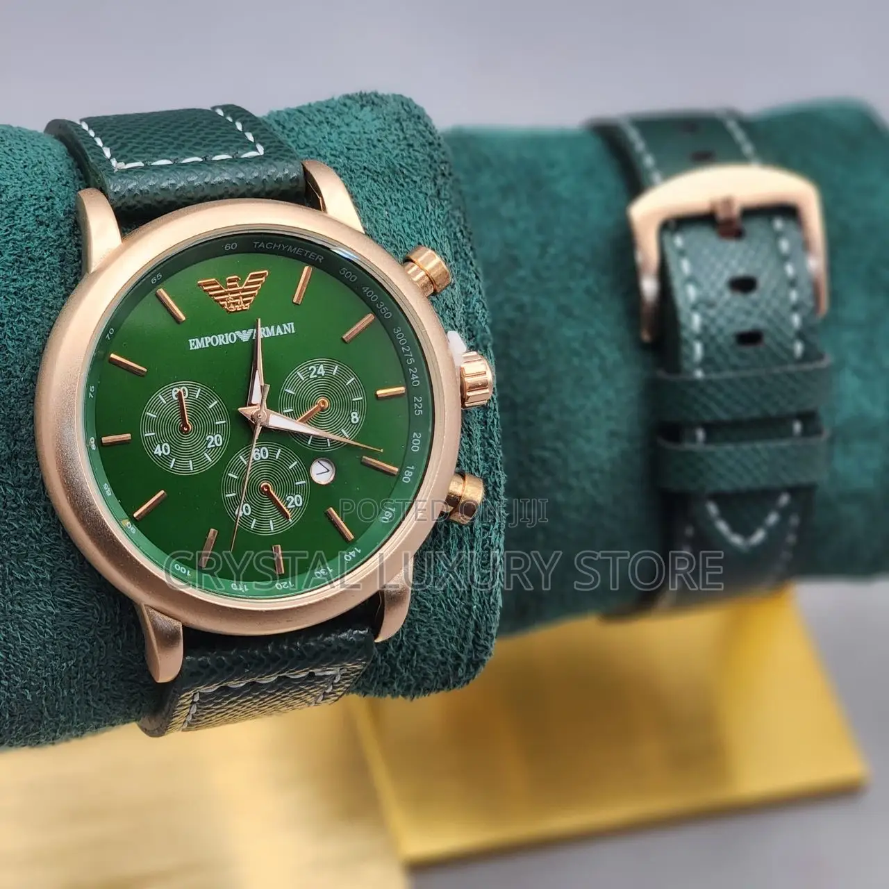 Armani Quality Men Genuine Leather Wristwatch