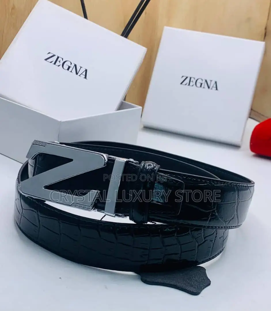 Zegna Quality Luxury Men Genuine Leather Belt