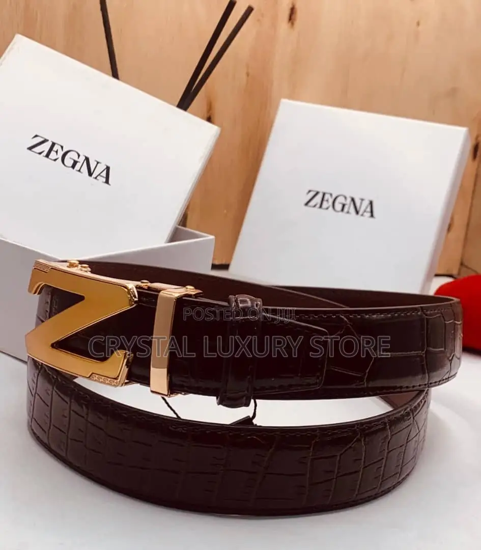 Zegna Quality Luxury Men Genuine Leather Belt