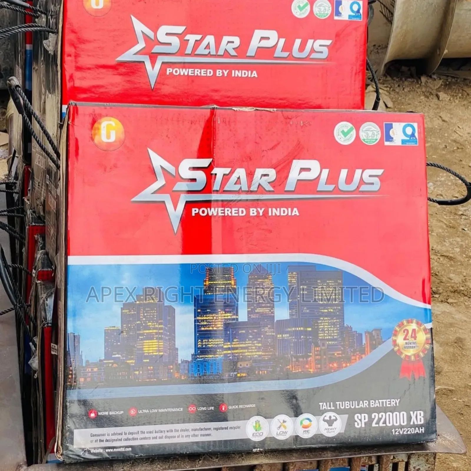220ah Star Plus Tall Tubular Battery Available