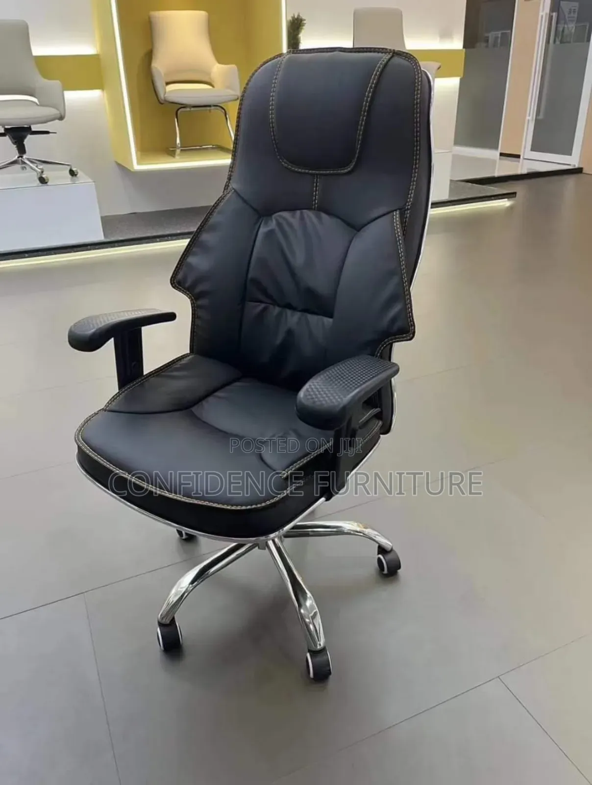 Pure Leather Executive Office Ergonomic Swivel Chair