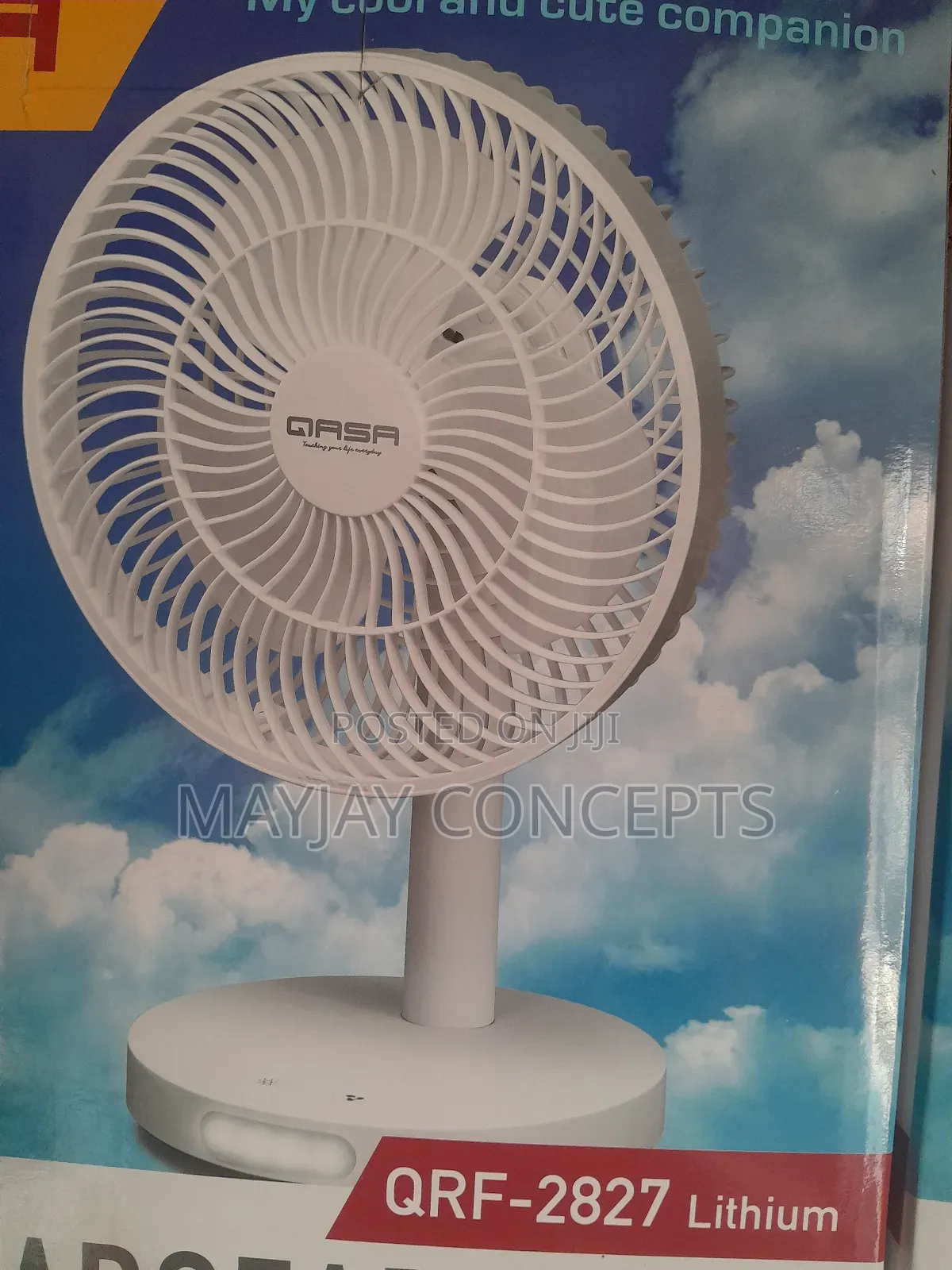 7" QASA Table Rechargeable Fan-Type-C and Lithium Type