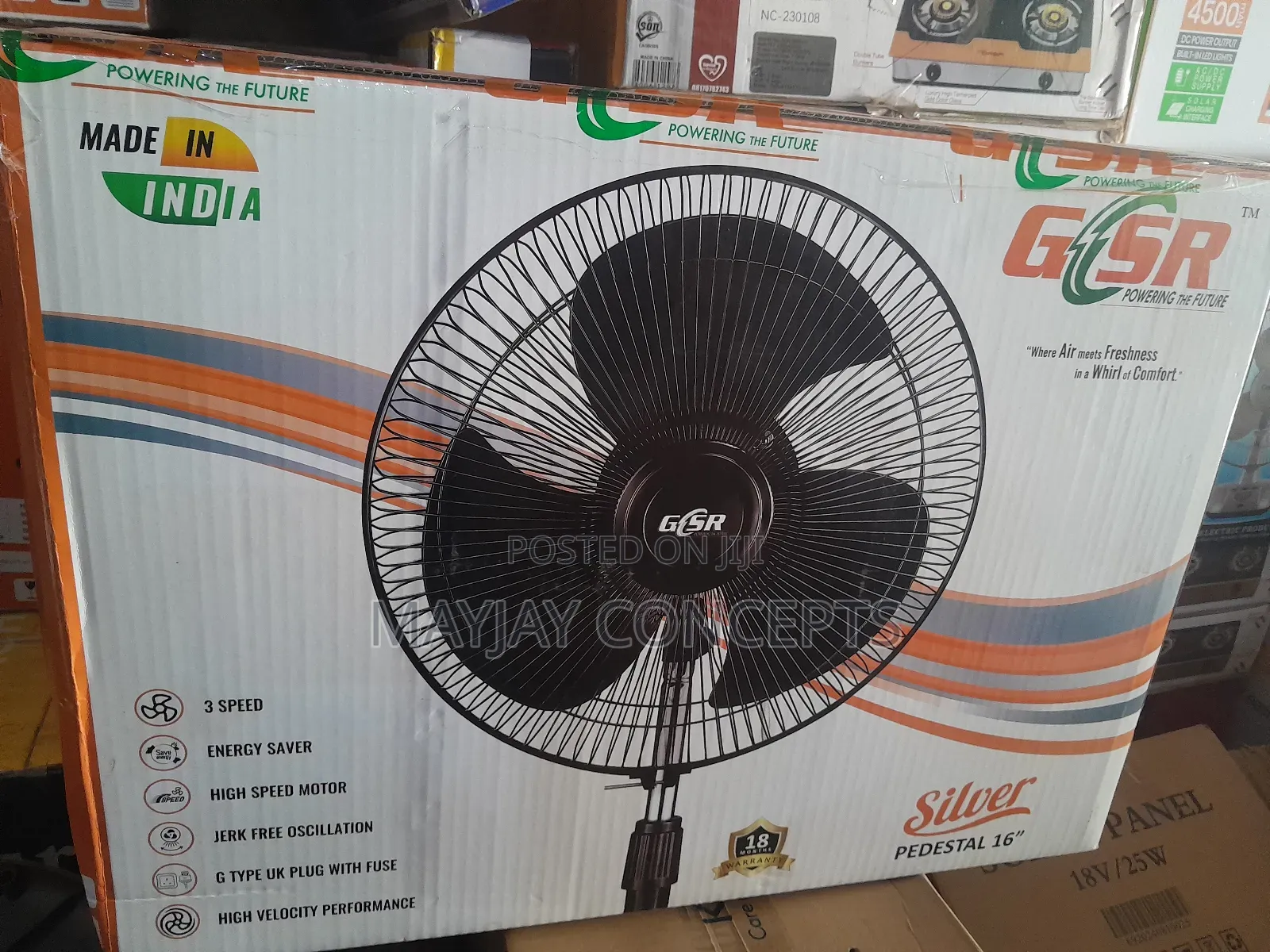 16-Inch GSR Energy Saving Standing Fan- High Velocity