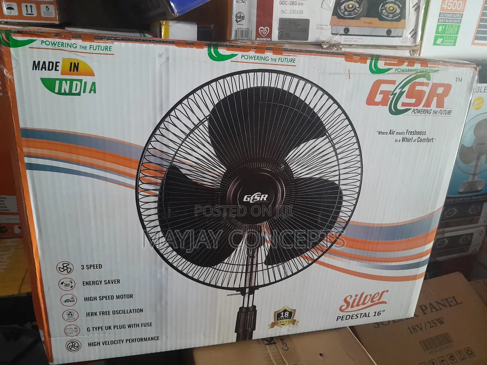 16-Inch GSR Energy Saving Standing Fan- High Velocity