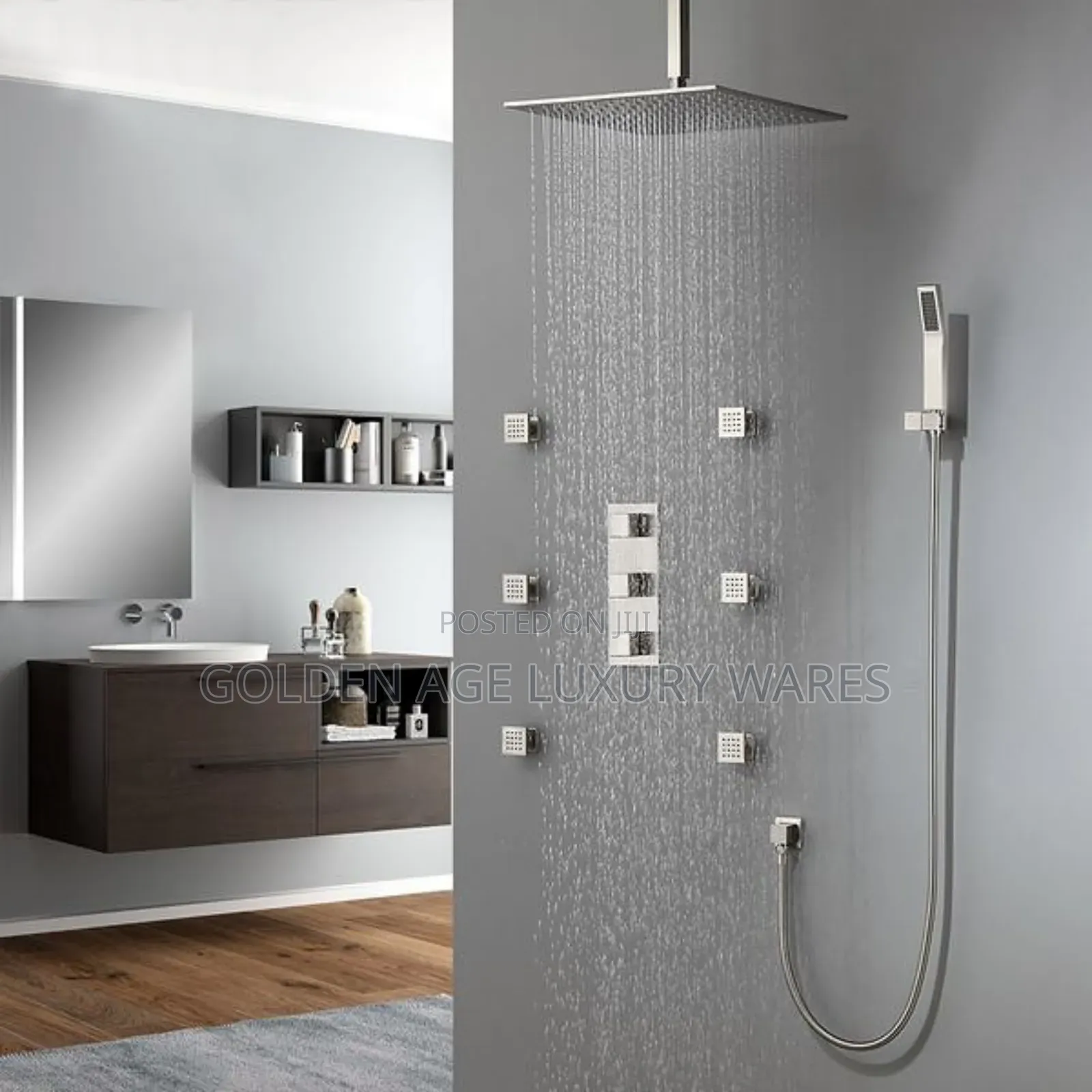 Body Massage Chrome Conduit Shower Set