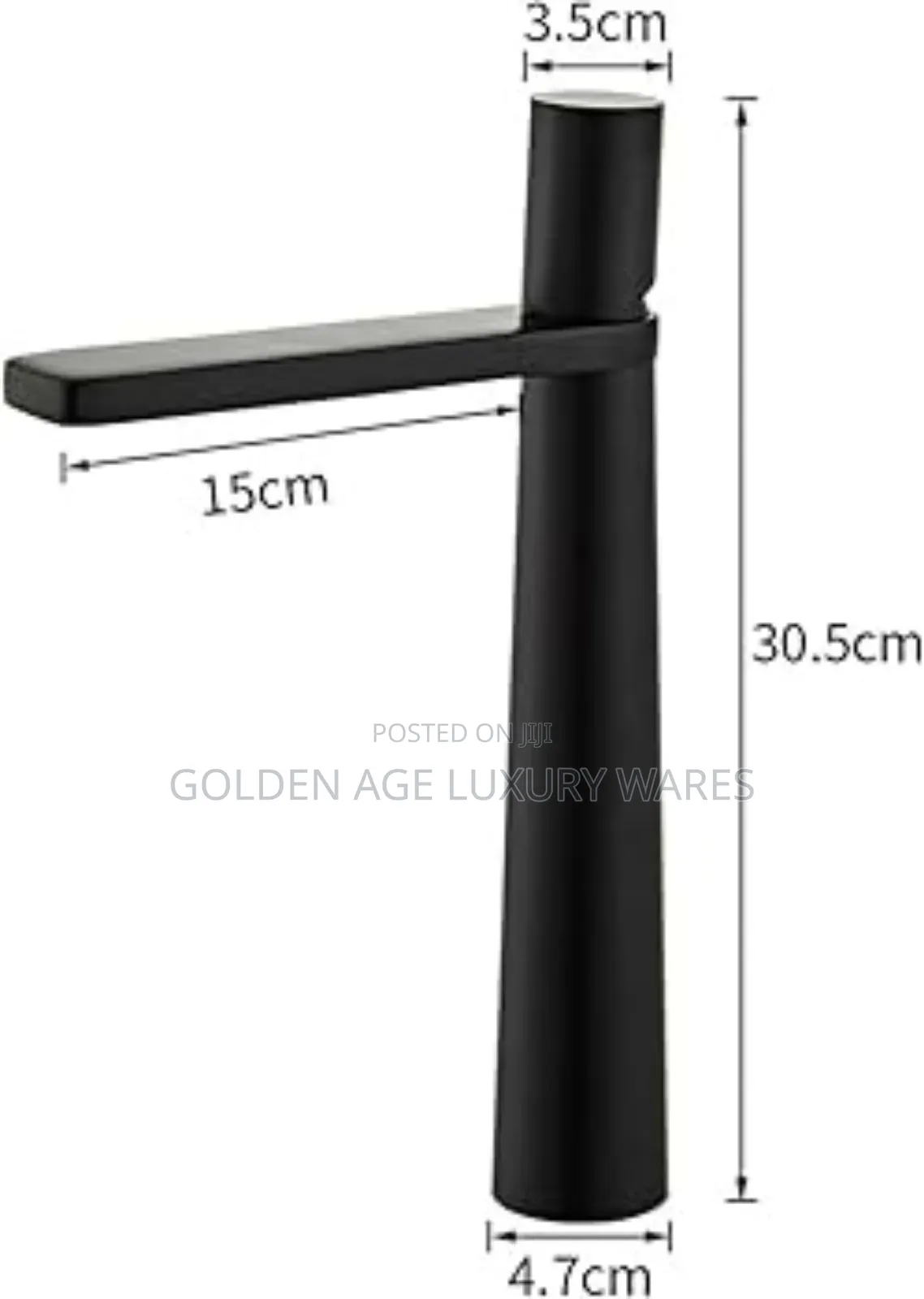 Italian Long Basin Mixer Black