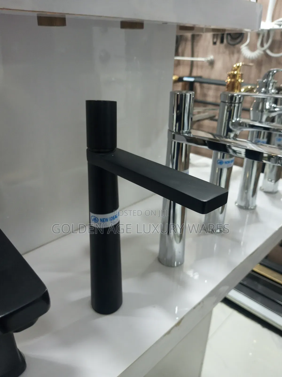 Italian Long Basin Mixer Black