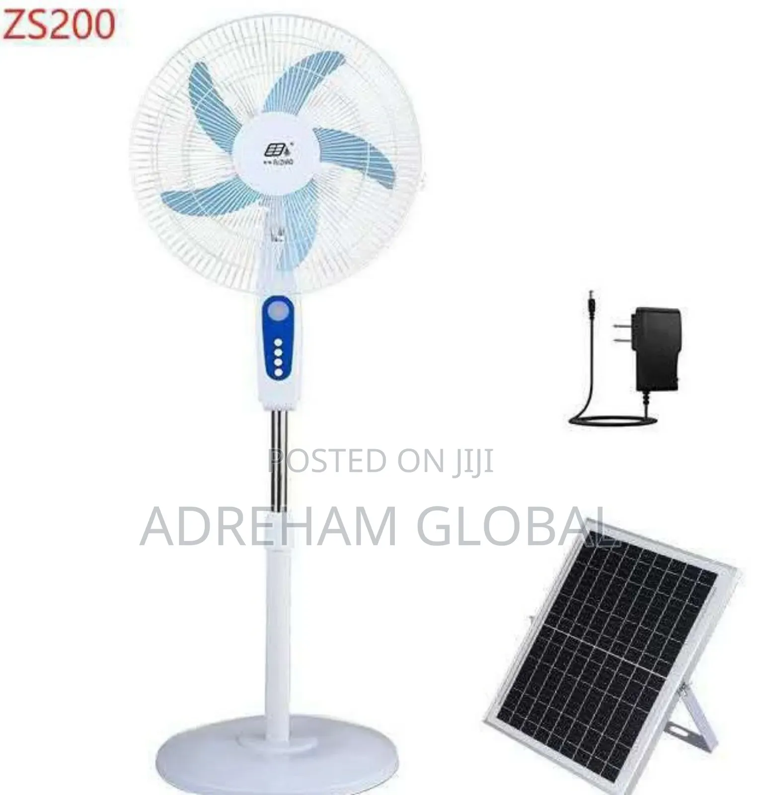 TSW ZS-200 16inches Solar Rechargeable Standing Fan