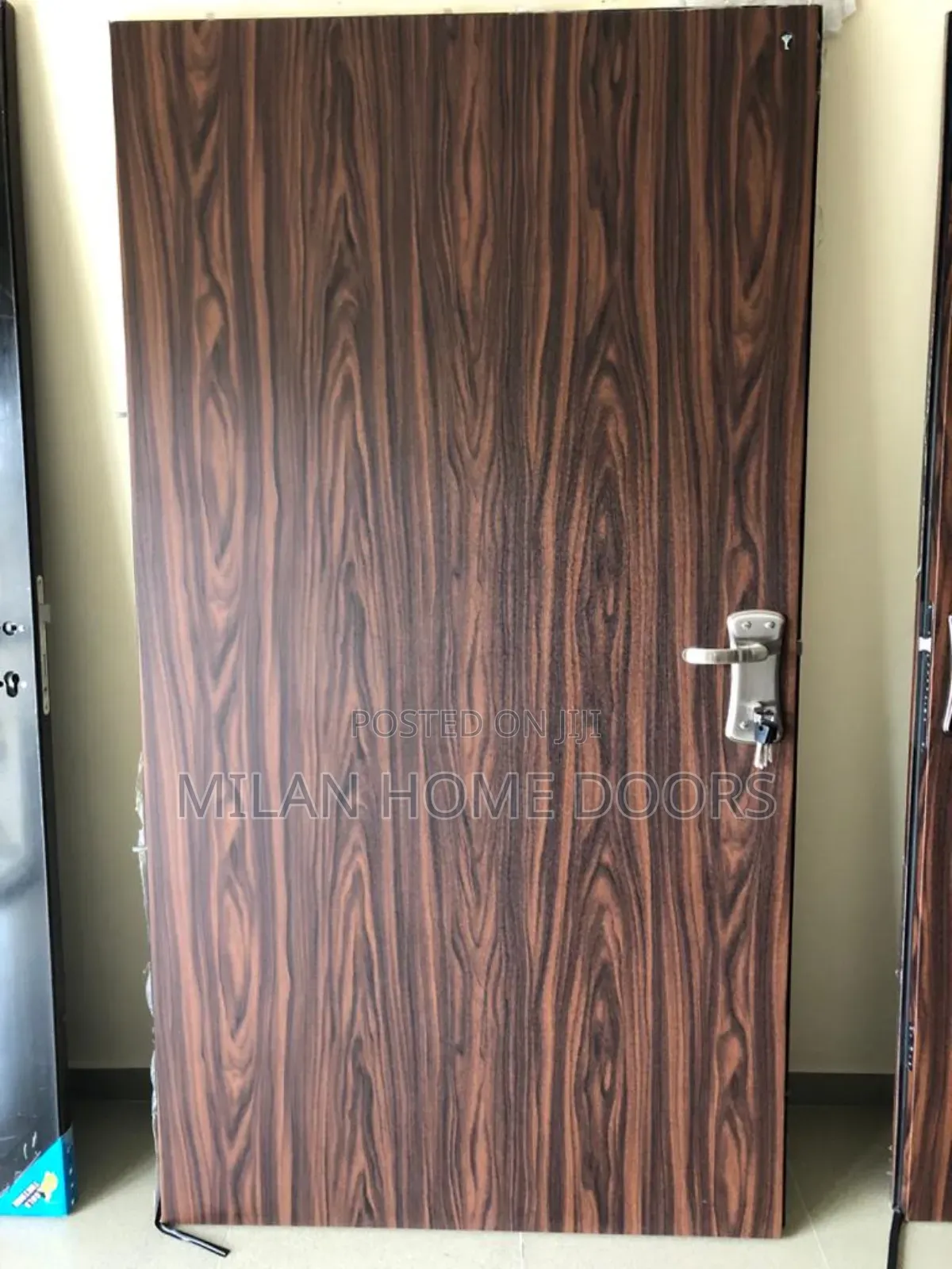 1060 Single Leaf Isreali Security Door Cherry Color