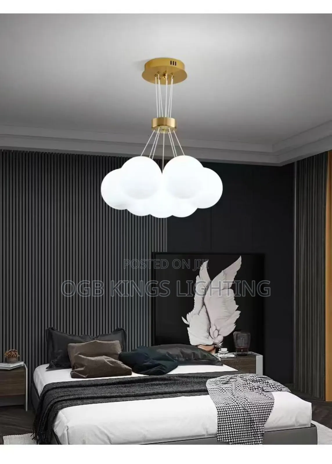 White LED Chandelier for Living Room Hanging Light