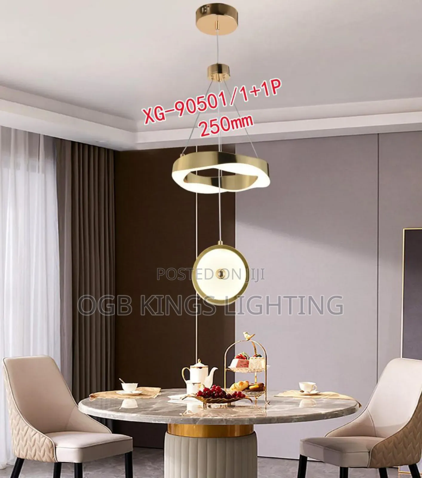 Led Gold Pendant Chandelier for Dining Table Lamp