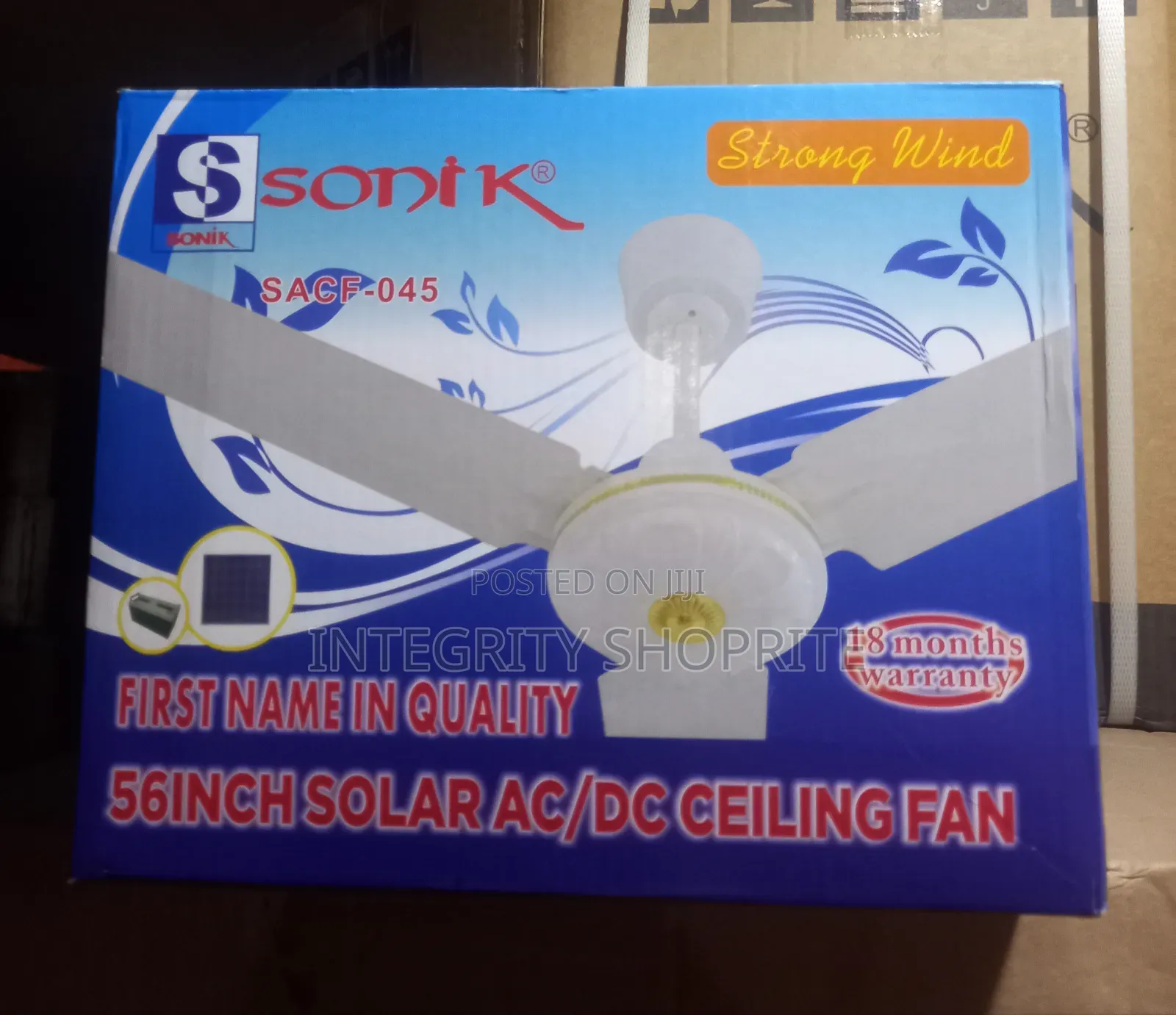 Sonik Ac/Dc 15w Copper Ceiling Fan Solar Panel