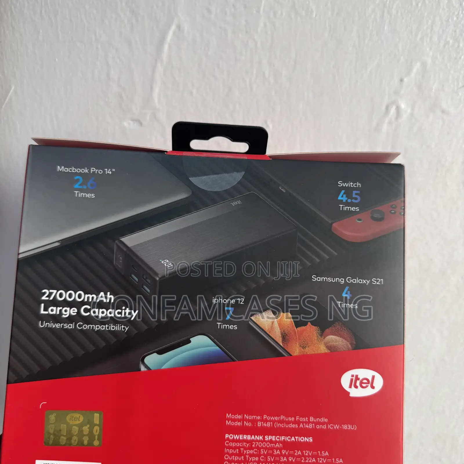 Itel 27000mah Power Bank + Free 18w Charger