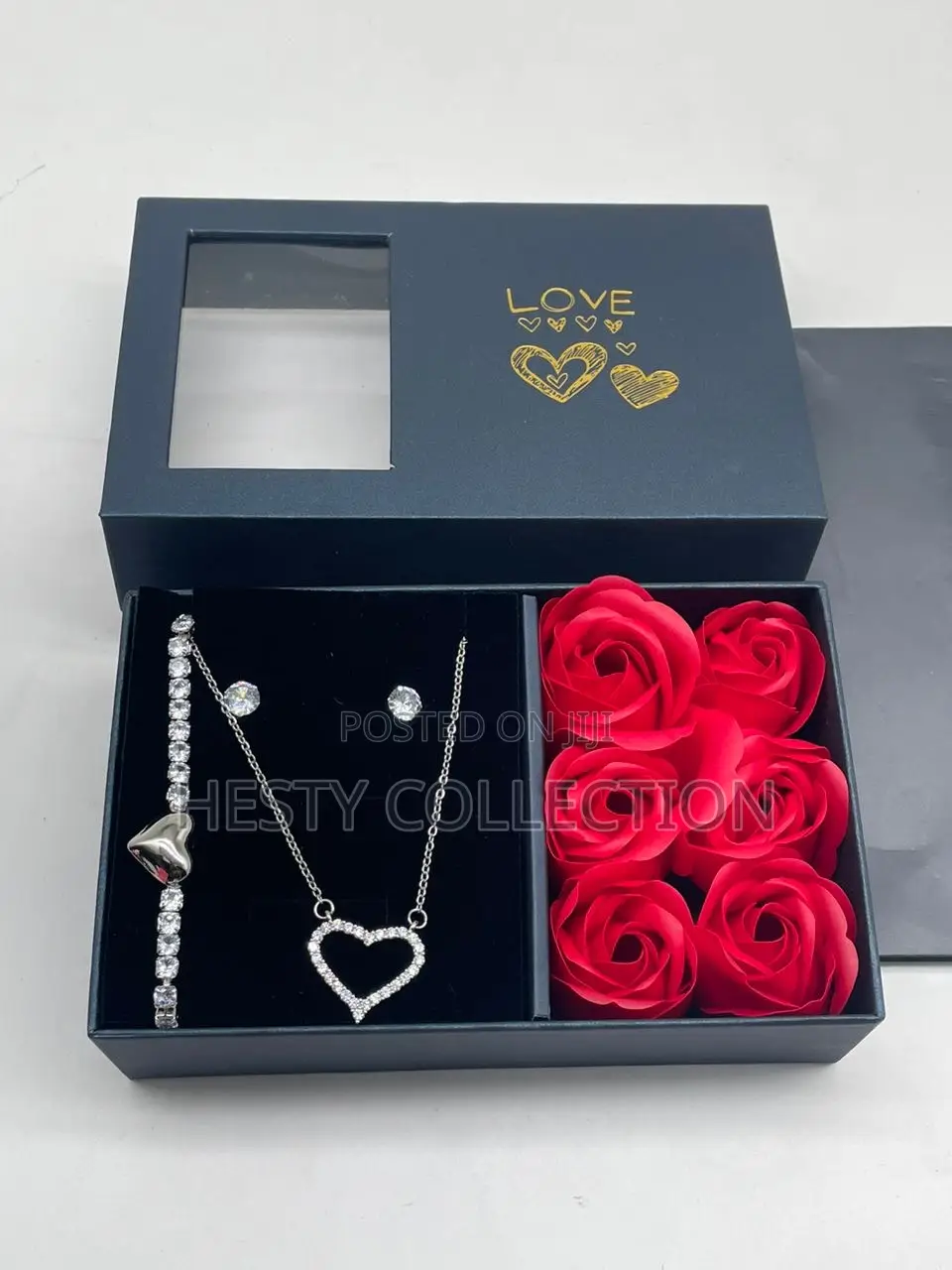 Rose Flower and Necklace Set Valentine Gift for Her