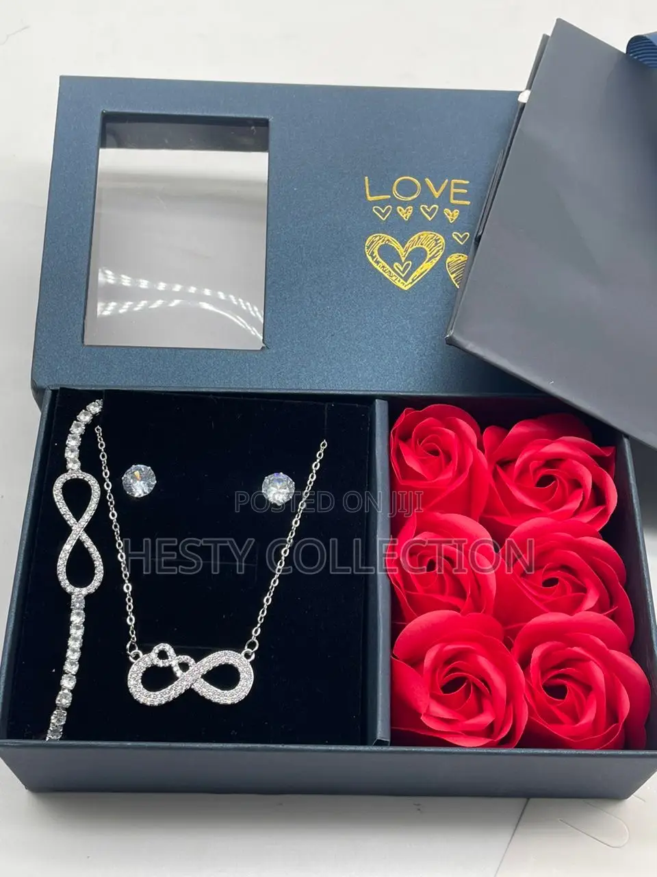 Rose Flower and Necklace Set Valentine Gift for Her