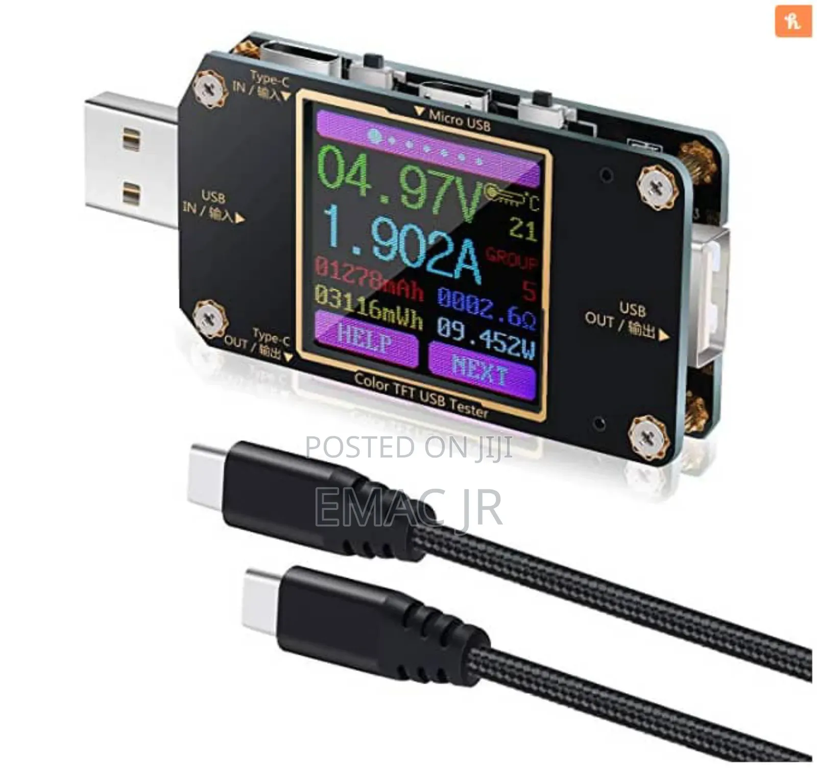 A3 Power Meter Tester Type C Current and Voltage Monitor USB