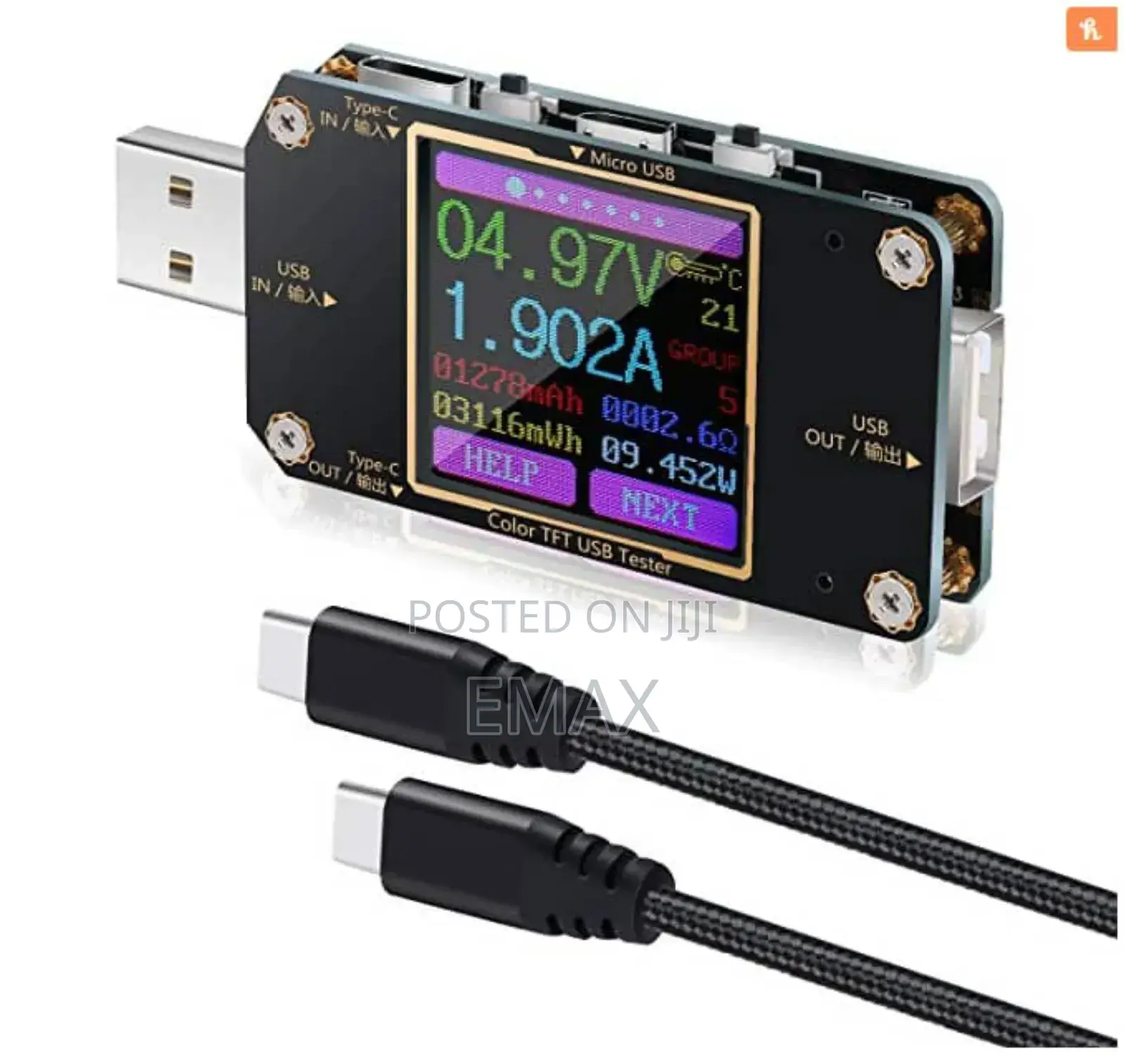 A3 Power Meter Tester Type C Current and Voltage Monitor USB