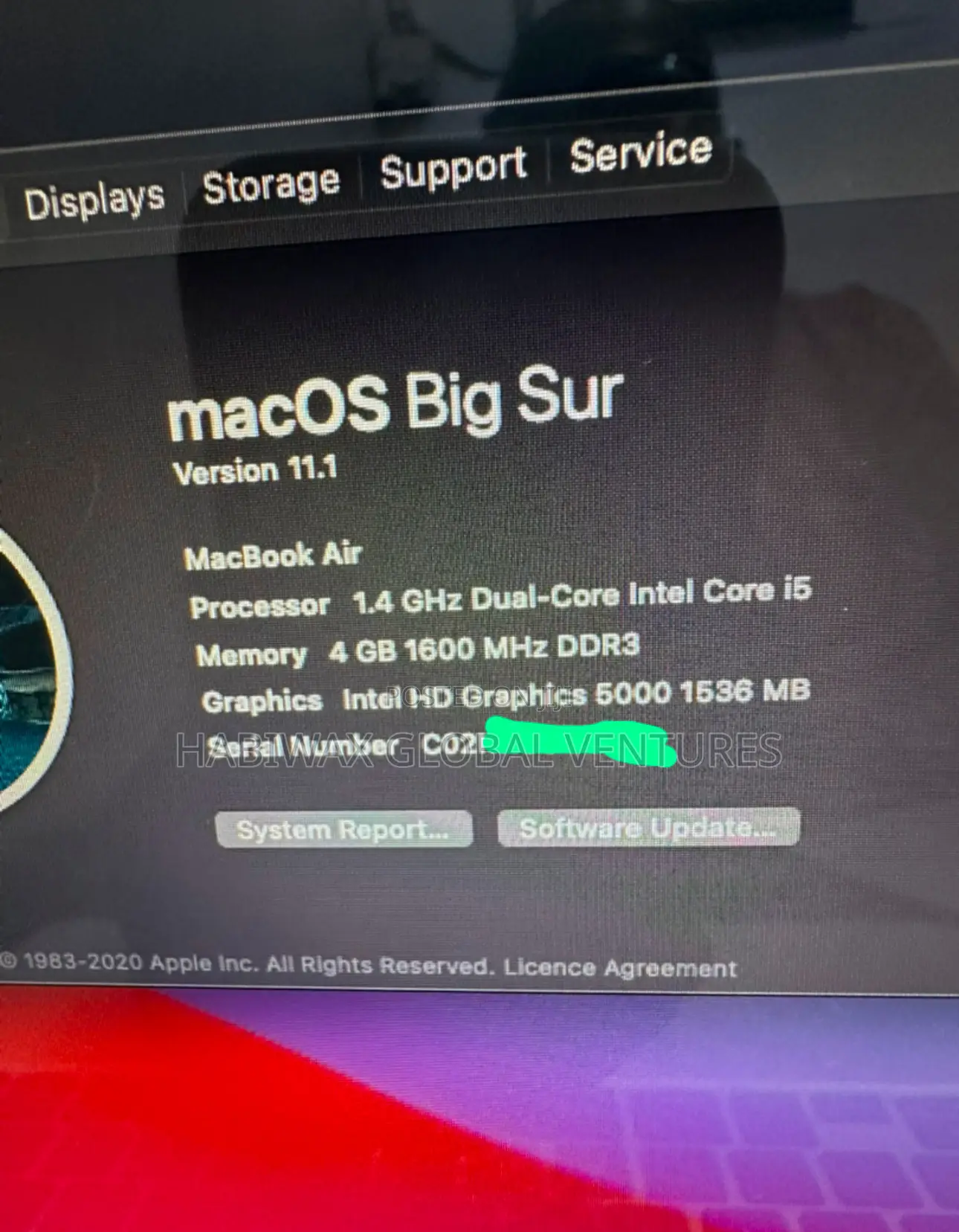 Laptop Apple MacBook Air 2014 4GB Intel Core i5 SSD 128GB