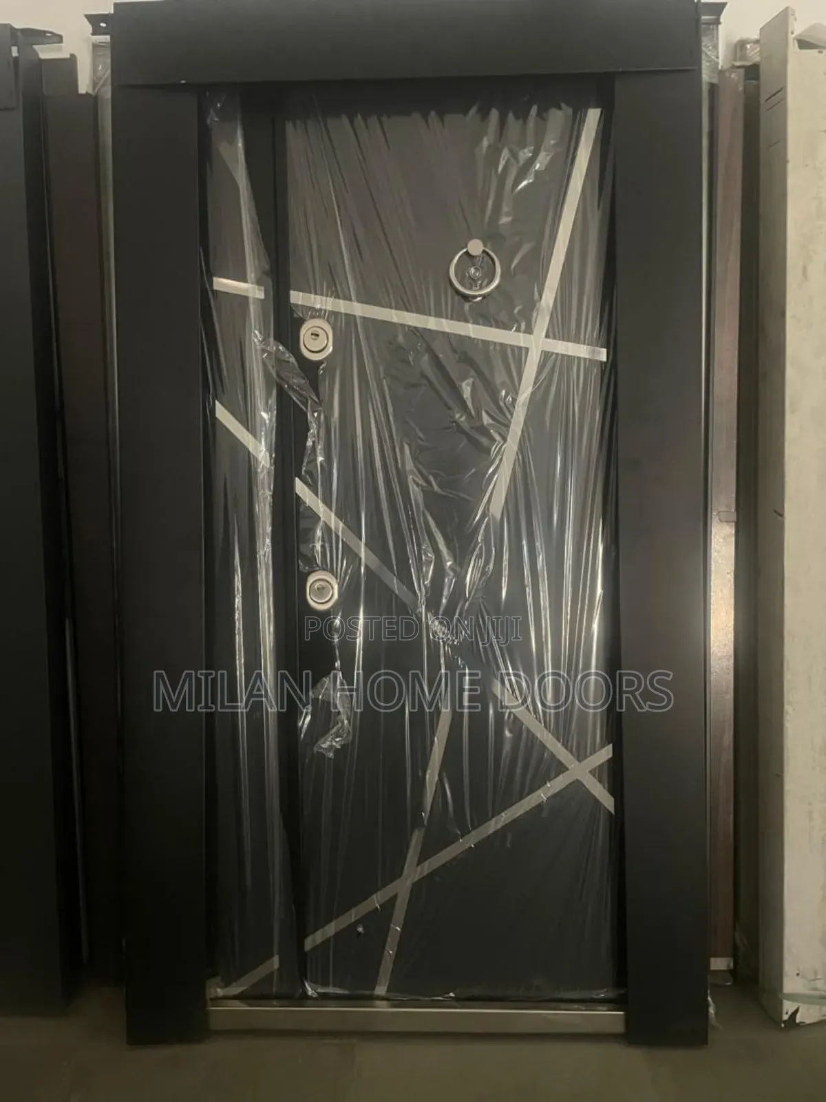 4ft Tank Security Door With Silver Line Design 9" Frame
