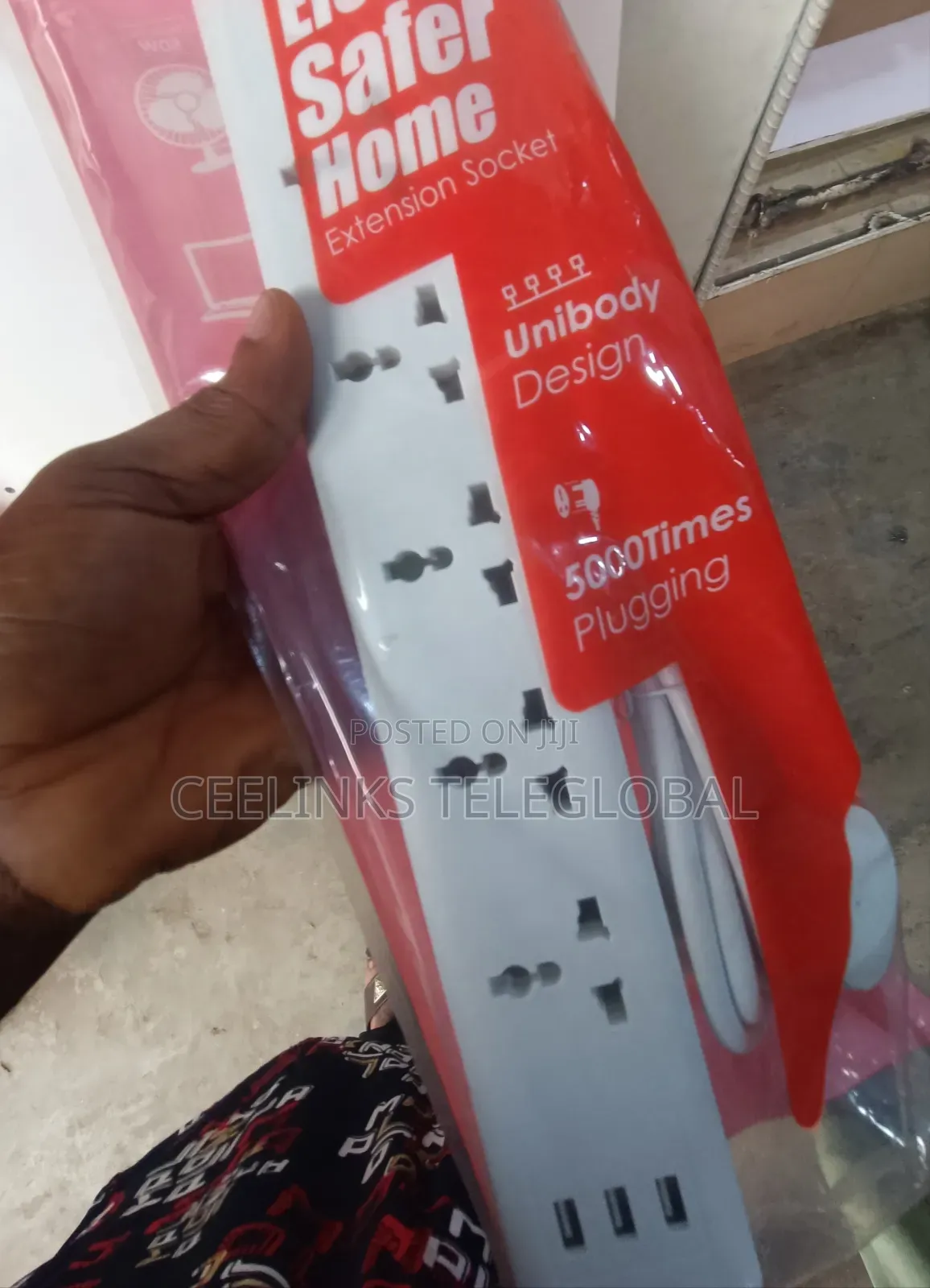 New Itel 5 Sockets Extension Box With 3 USB