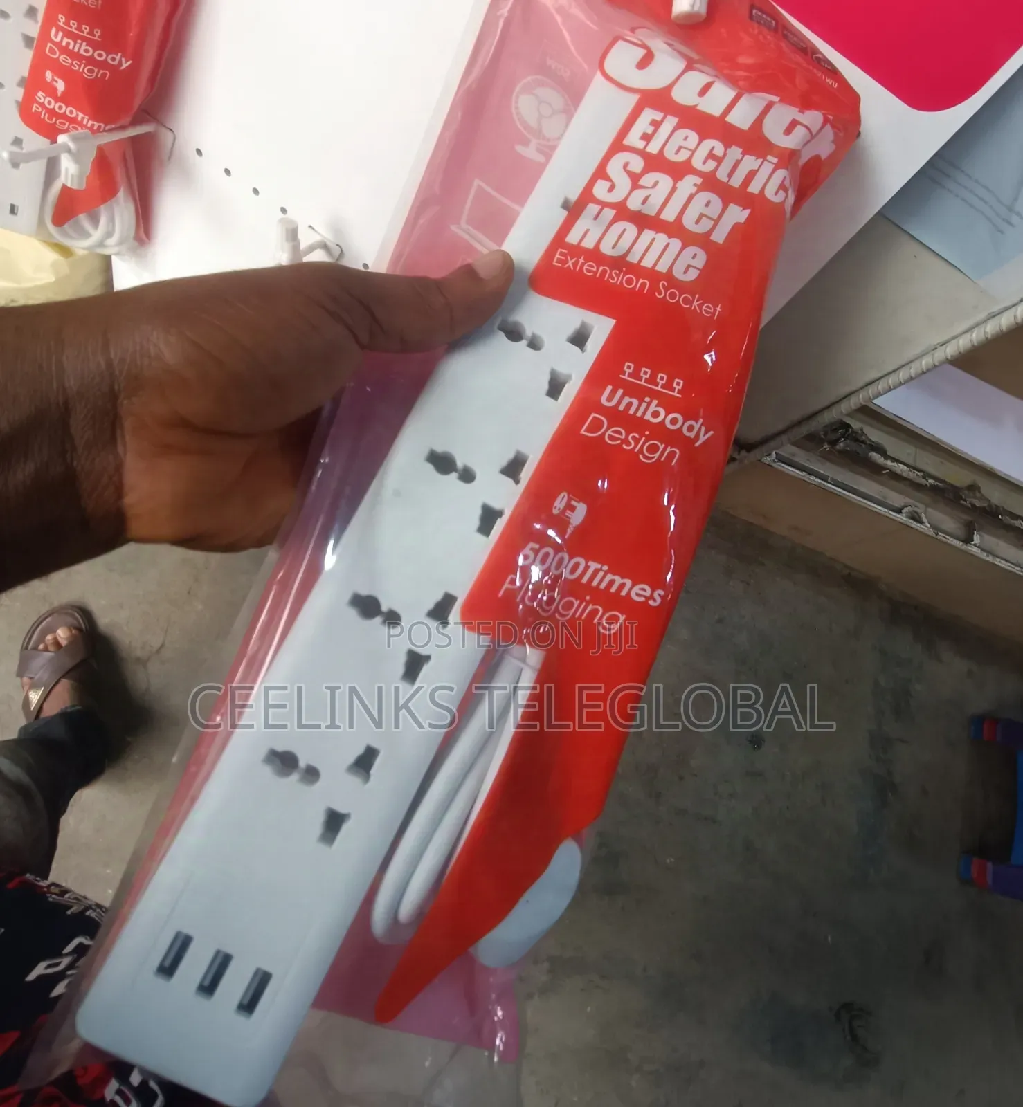 New Itel 5 Sockets Extension Box With 3 USB