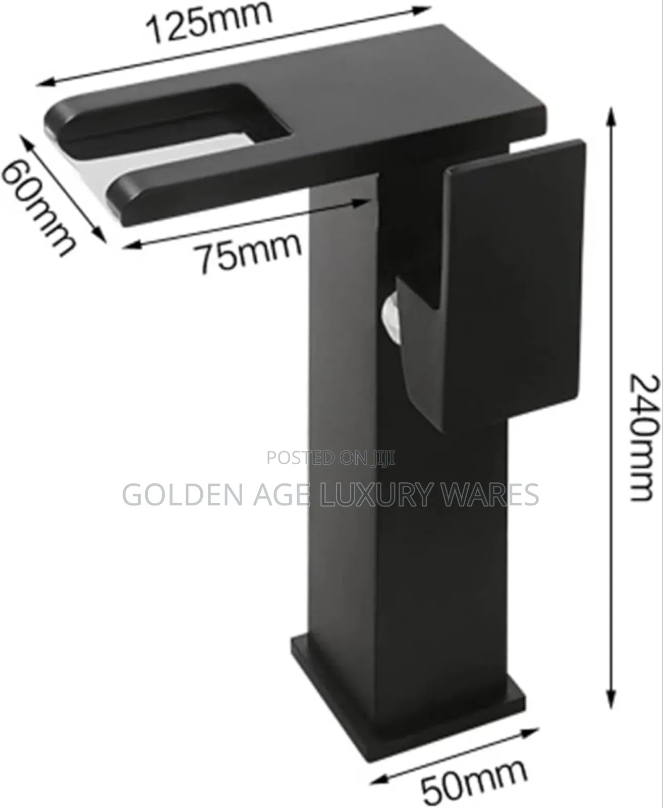 Long Basin Mixer Black With Led Display