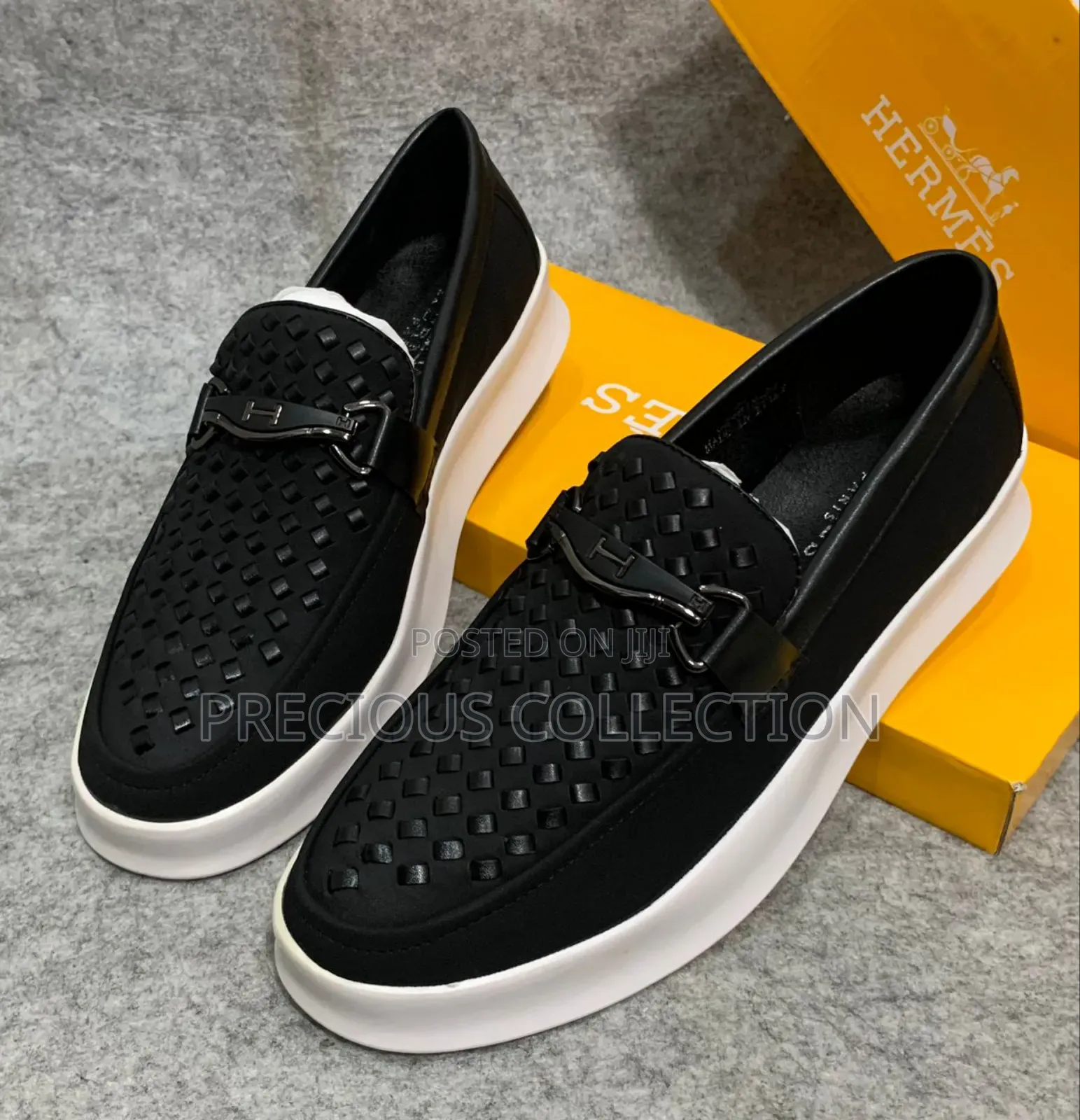 Men's Classic Hermes White Sole Loafers