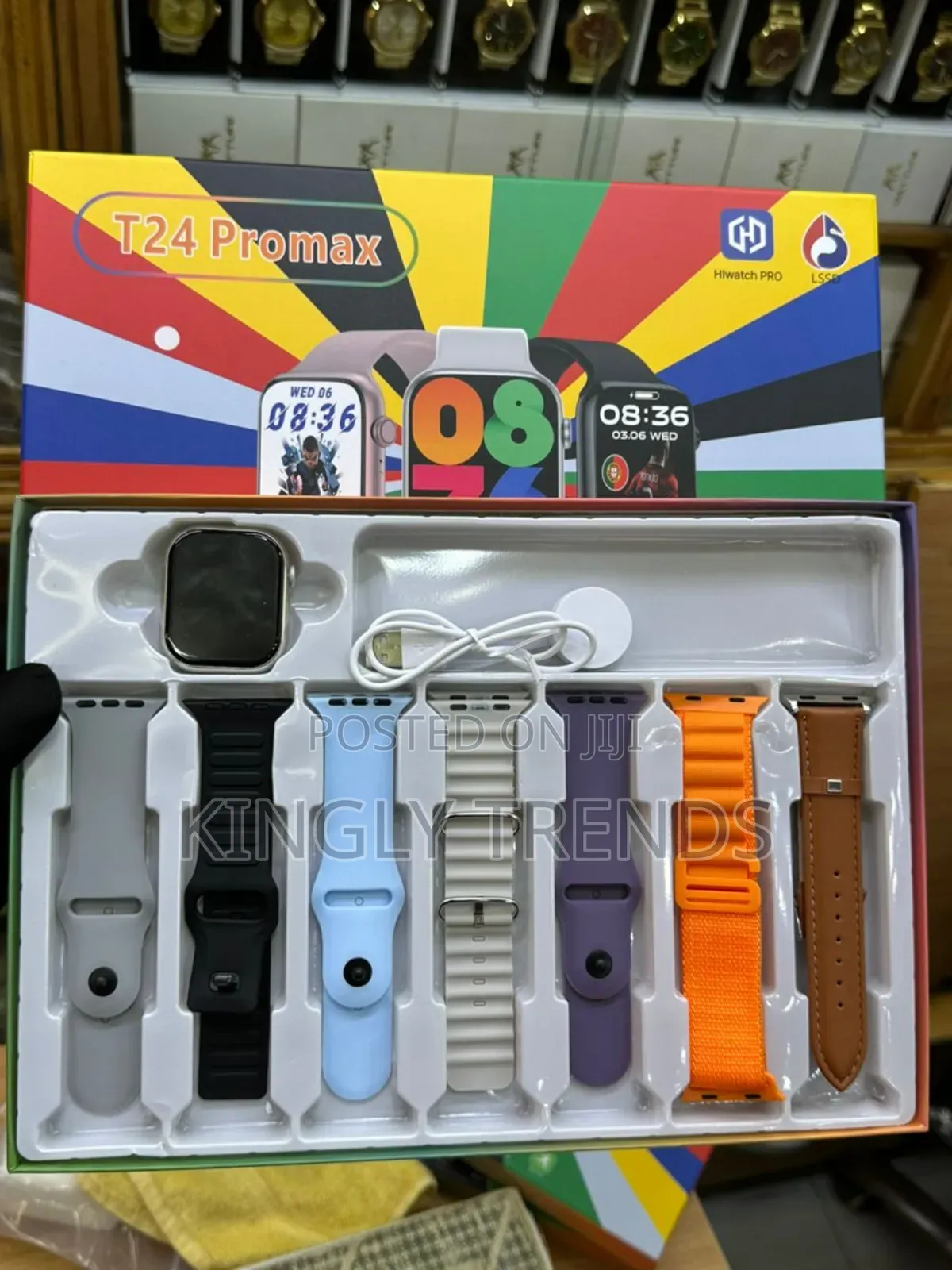 T24 Smart Watch Pro Max With 7 Straps
