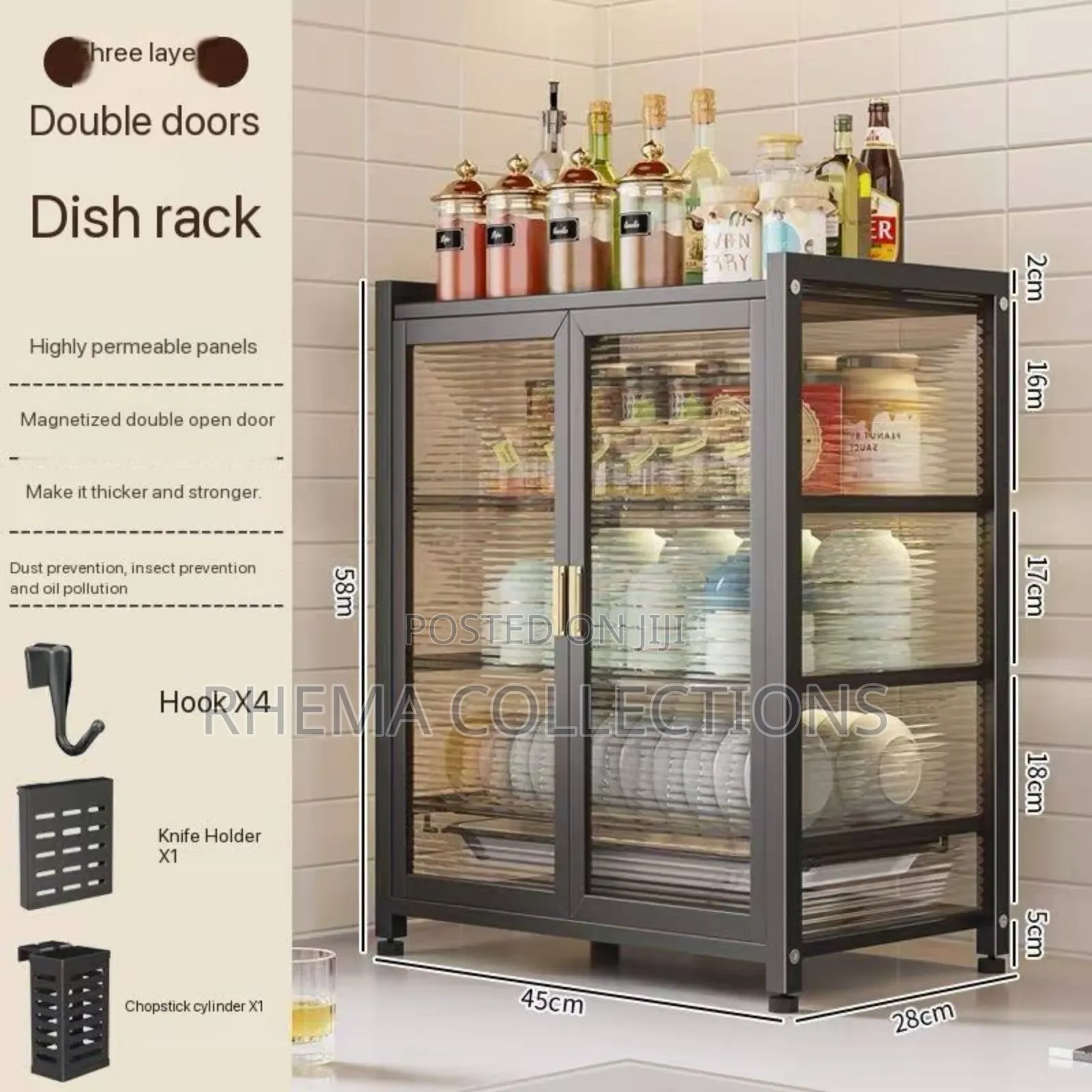 3 Step Quality Strong Cabinet Dish Rack With Cutlery Holder
