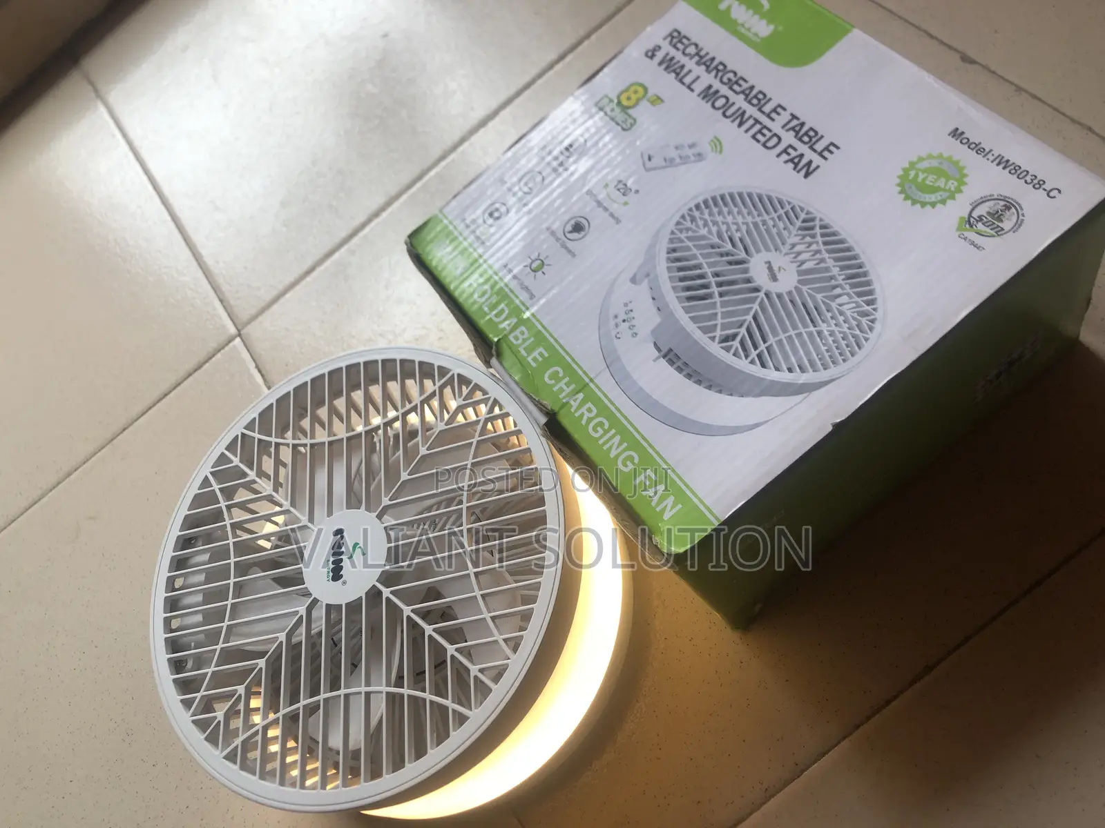 Recharge Fan With Led Light