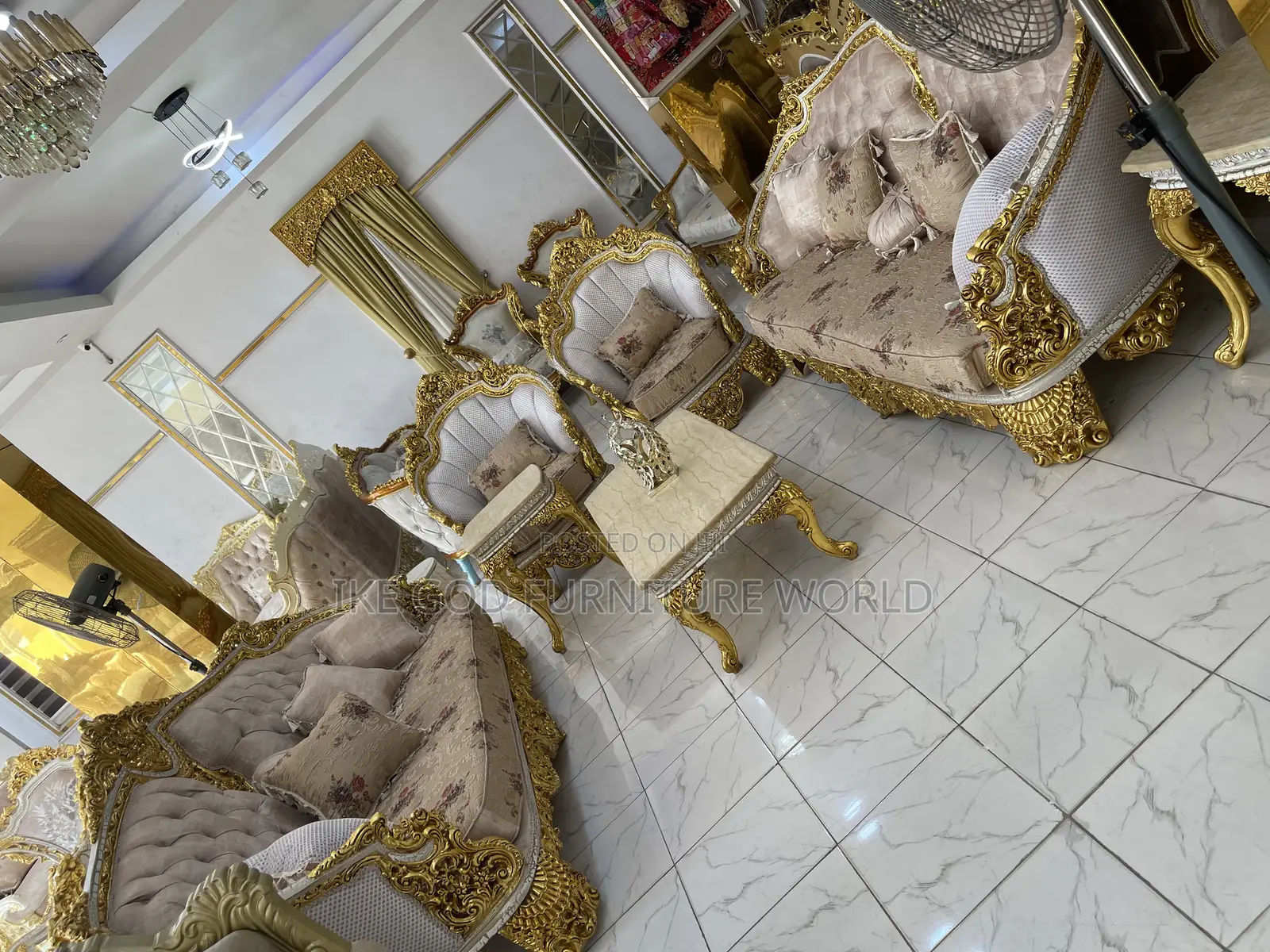 Complete Set of High Quality Imported Royal Fabric Sofa Cha