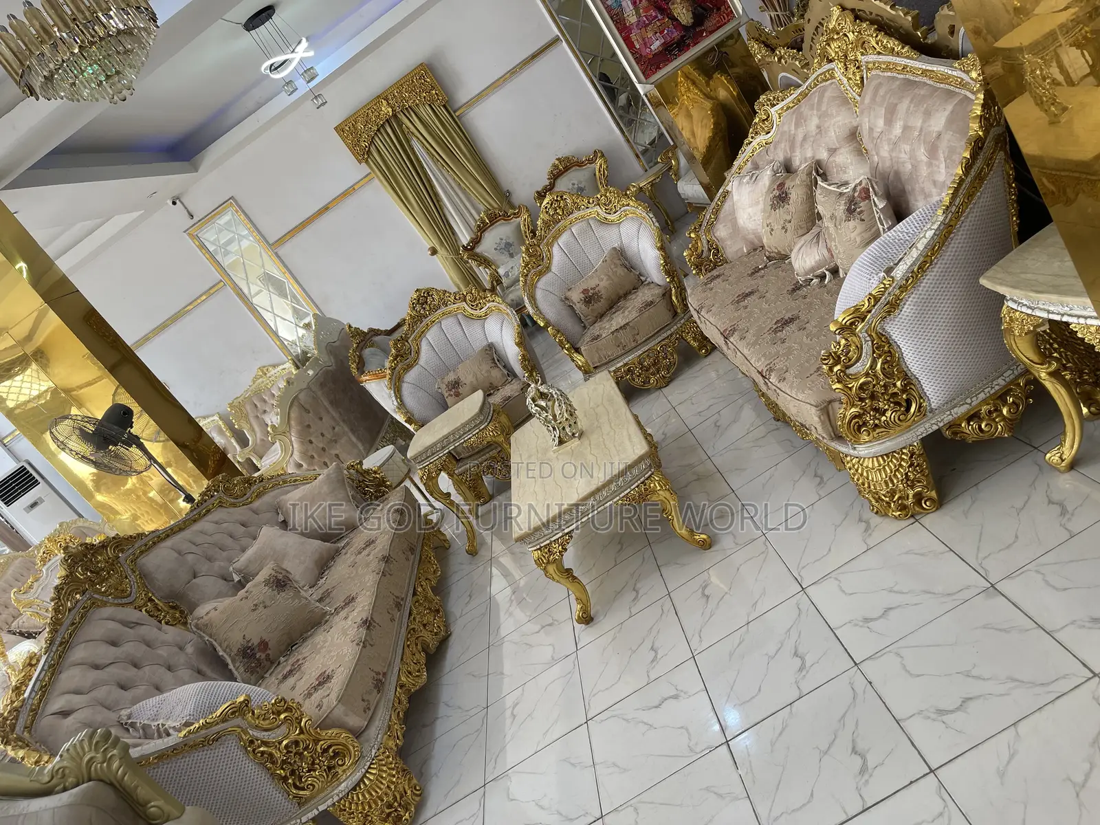 Complete Set of High Quality Imported Royal Fabric Sofa Cha