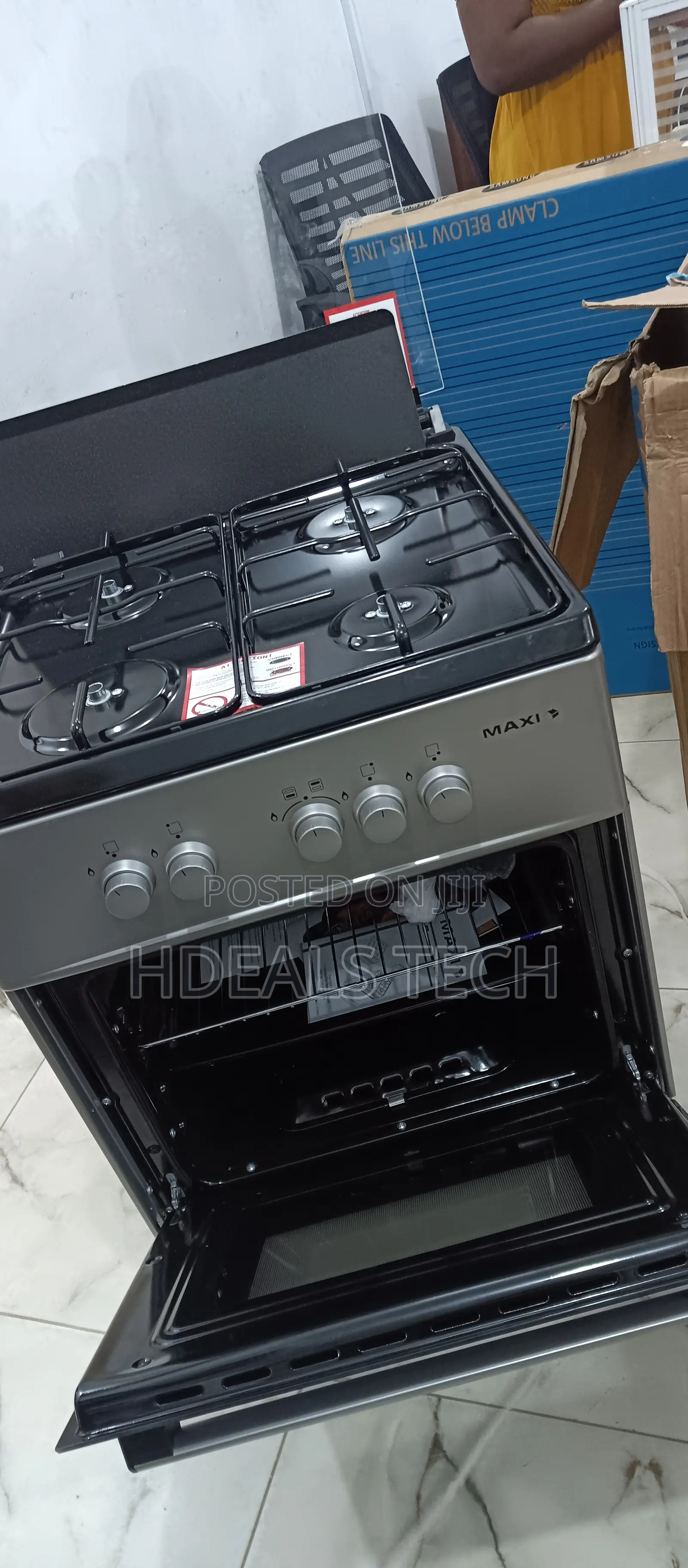 Smart Choice- Maxi 6060 4burner Black+Grey F6B40G2