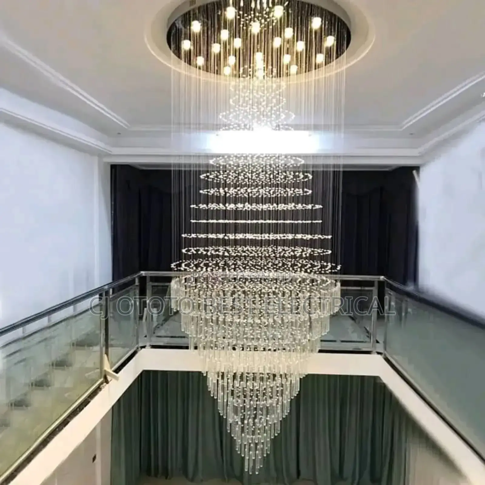 Massive Luxury Staircase Light or Open Void Parlor