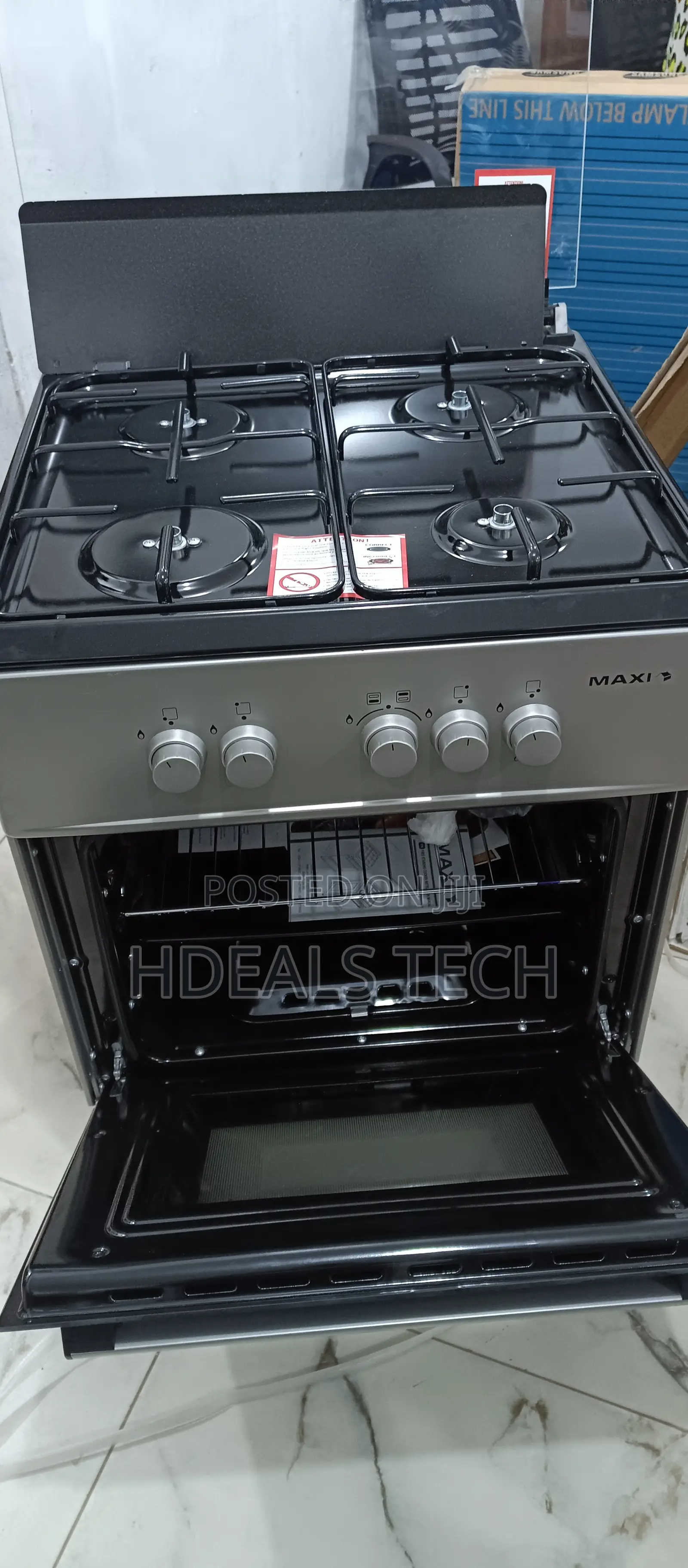 Best Bargan- Maxi 6060 4burner Black+Grey F6B40G2