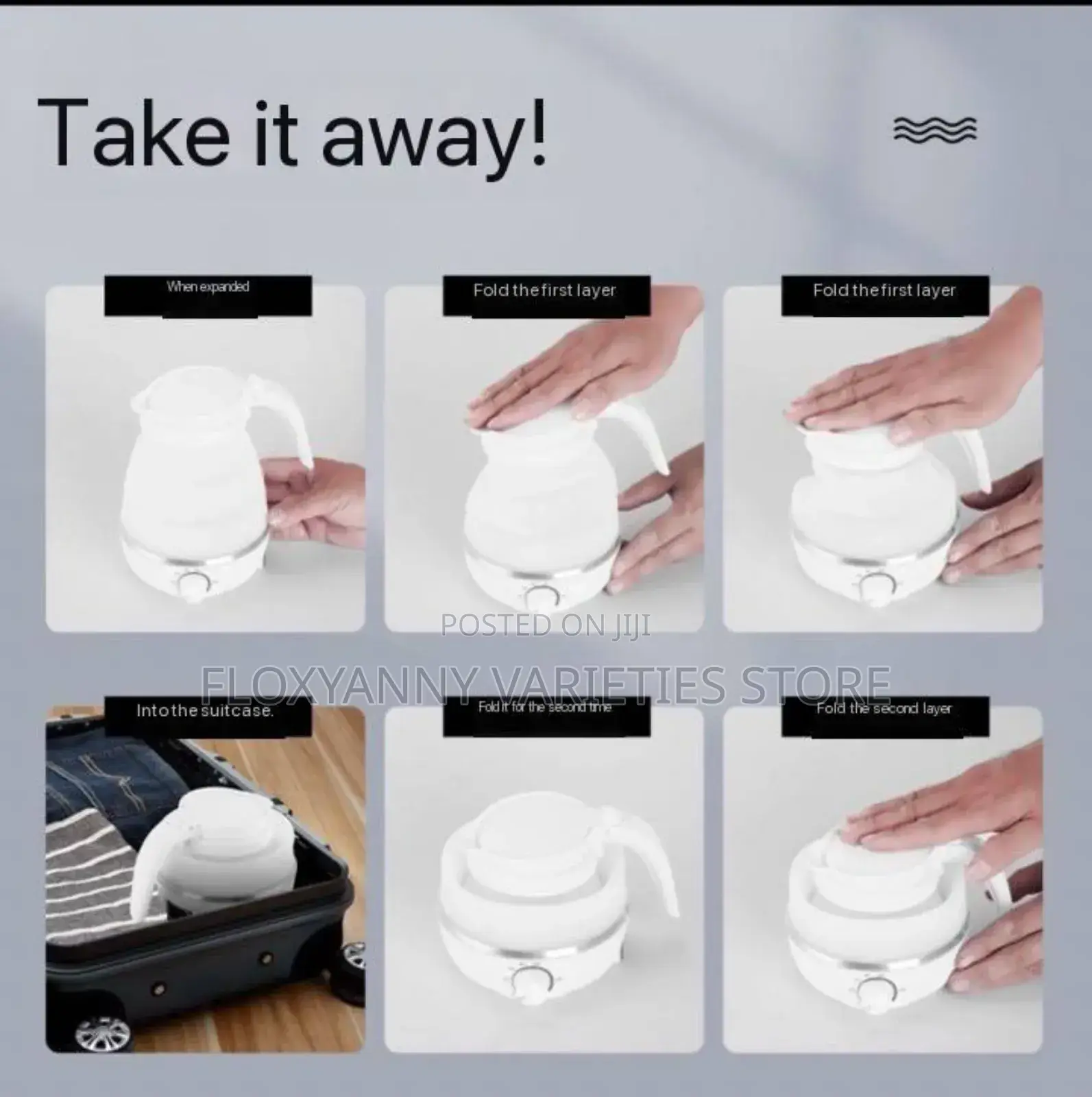 Collapsible Travel-Sized Electric Jug/Kettle